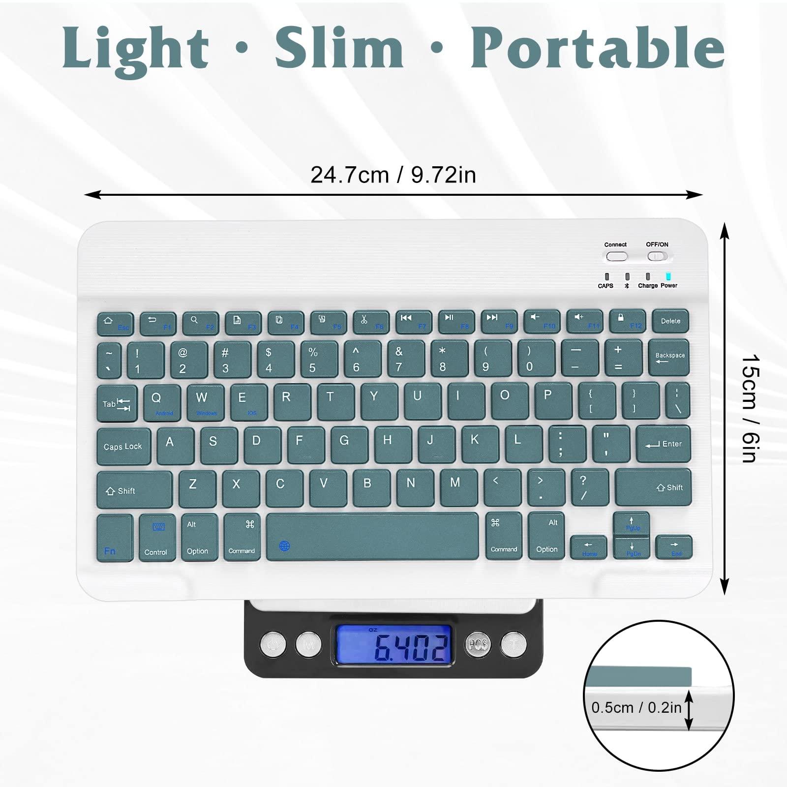 UrbanX Ultra-Slim Bluetooth Rechargeable Keyboard for Samsung Galaxy A70s and All Bluetooth Enabled iPads, iPhones, Android Tablets, Smartphones, Windows pc -Pine Green