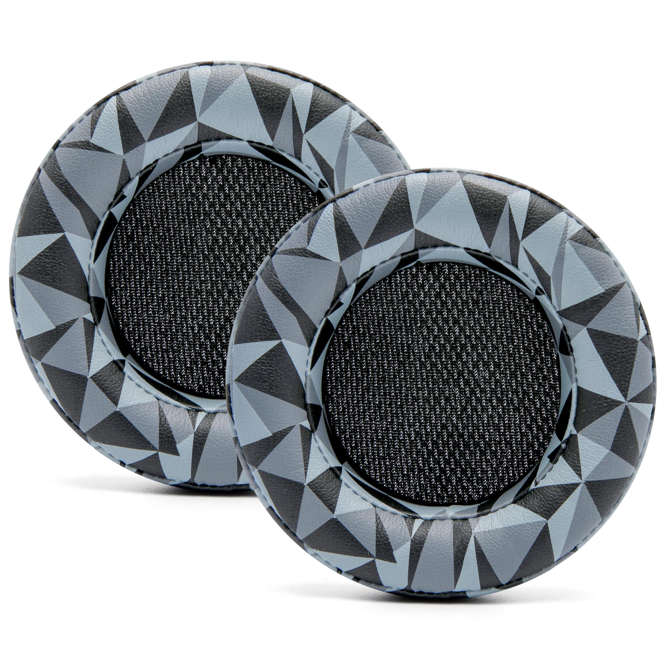 WC WC Upgraded Replacement Earpads for Corsair Virtuoso Gaming Headset Made by Wicked Cushions | Improved Durability, Thickness, Softer Leather, and Sound Isolation | (Geo Grey)