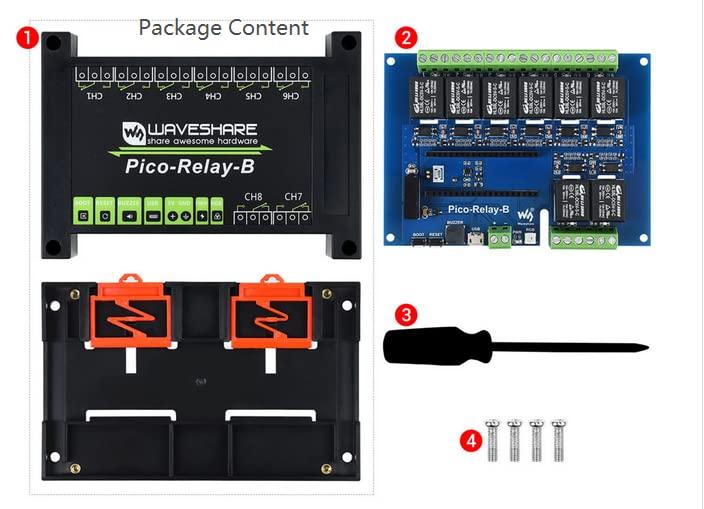 waveshare waveshare Industrial 8-Channel Relay Module for Raspberry Pi Pico/Raspberry Pi Pico W, Embedded Power Supply Isolation & Photocoupler Isolation, with ABS Protection Enclosure