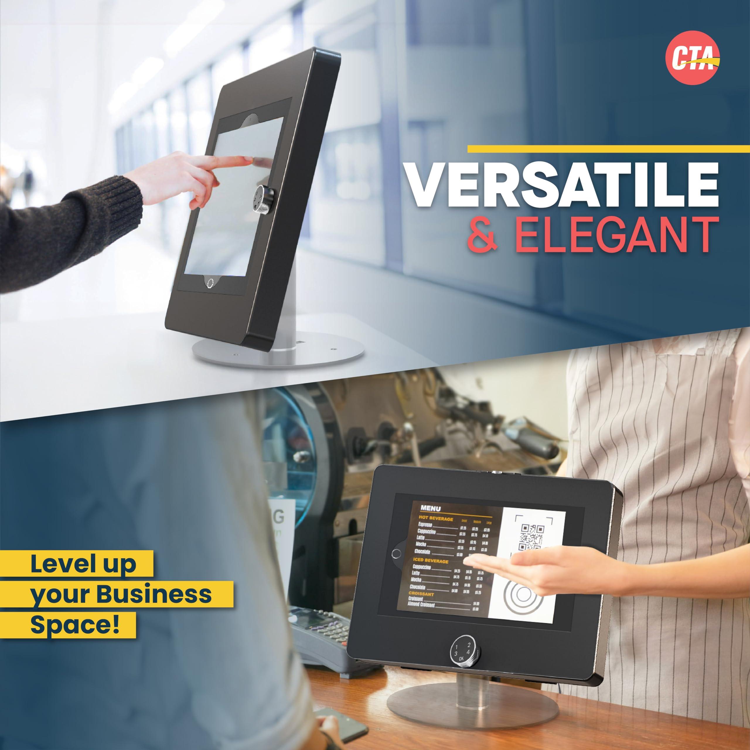 CTA Digital Locking iPad Tablet Wall Mount CTA Keyless Anti-Theft Tablet Wall Mount for iPad Air 11\" M2 (2024) - iPad Pro 11\" M4 (2024) - iPad 10th Gen 10.9\" - iPad Pro 10.5\" & More - Black (PAD-PARAWPCL)