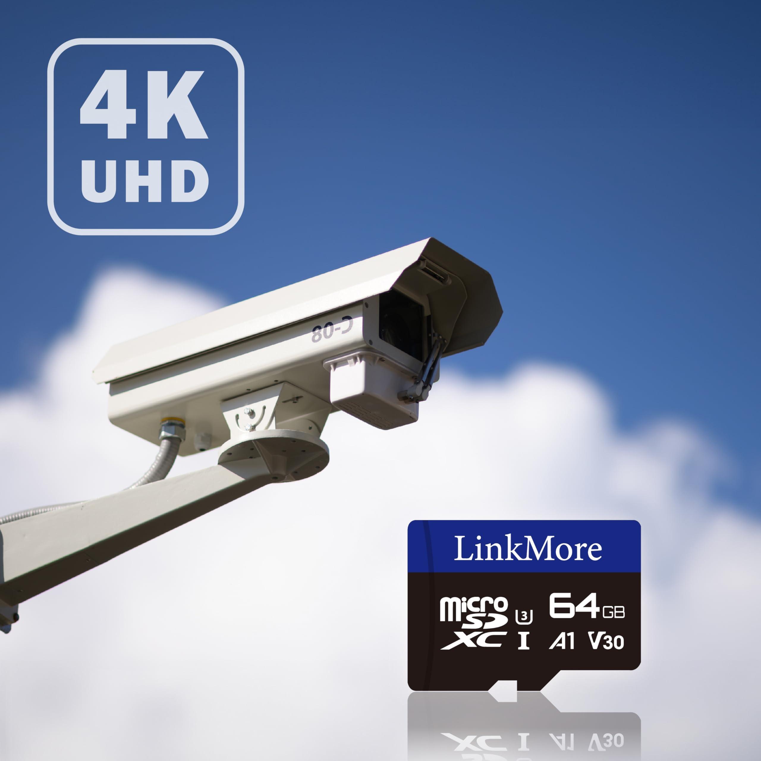 LinkMore LinkMore XV13 64GB MicroSD Memory Card, MicroSDXC A1 UHS-I U3 V30 Class 10, Read Up to 95 MB/s, Write Up to 45 MB/s, SD Adapter Included