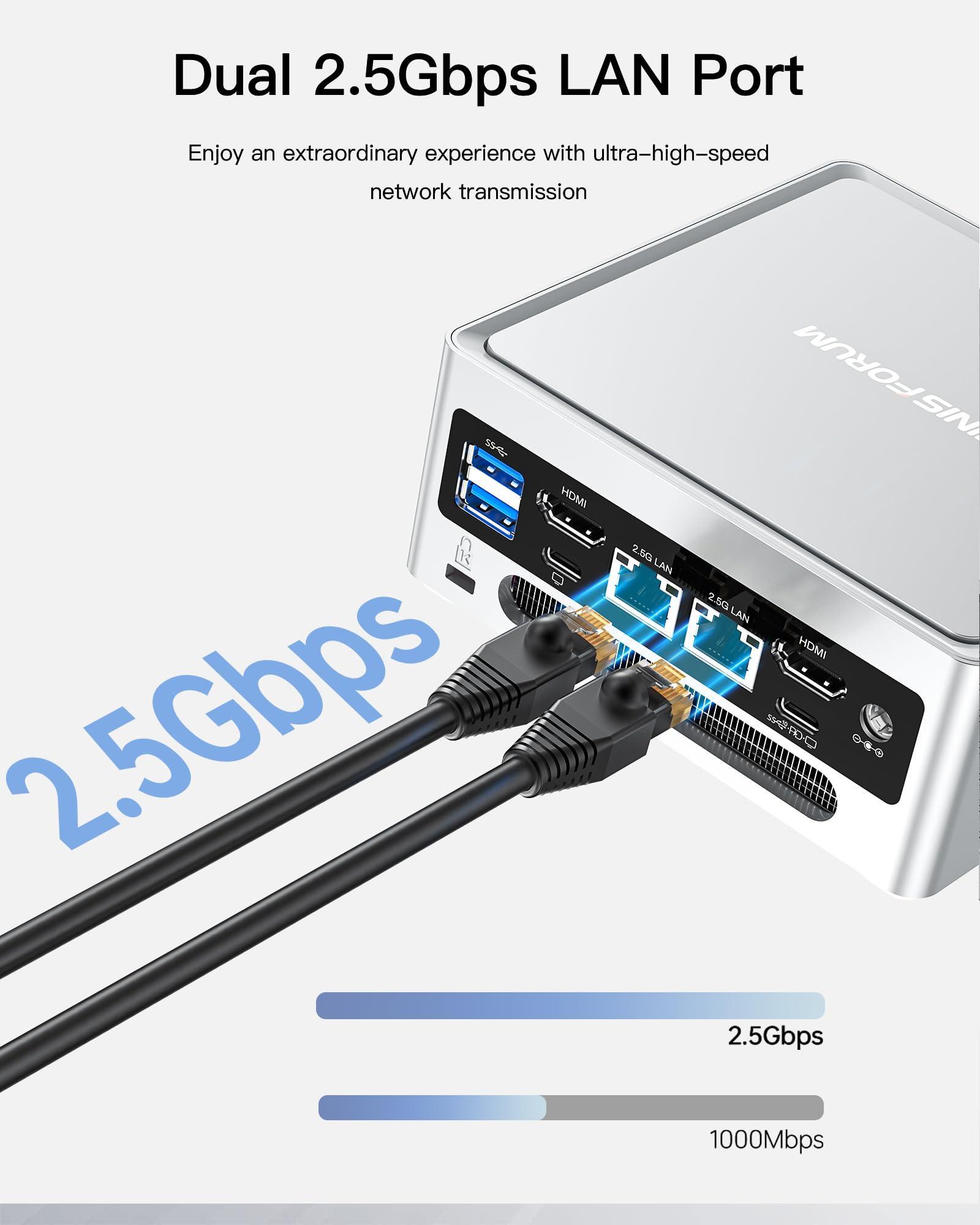 MINISFORUM MINISFORUM NAB9 Intel Core i9-12900HK(14C/20T, up to 5.0GHz) Mini PC 32GB RAM 1TB SSD, 2x HDMI | 2x USB-C Four 4K@60Hz Video Outputs Small, 2x2.5G RJ45, 4x USB3.2 Intel Iris Xe Graphics Micro Computer