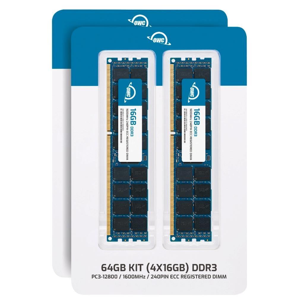 OWC OWC 64GB (4x16GB) DDR3L 1600 PC3L-12800 CL11 2Rx4 240-pin 1.35V ECC Registered RDIMM Memory RAM Module Upgrade Kit Compatible with Dell PowerVault NX400