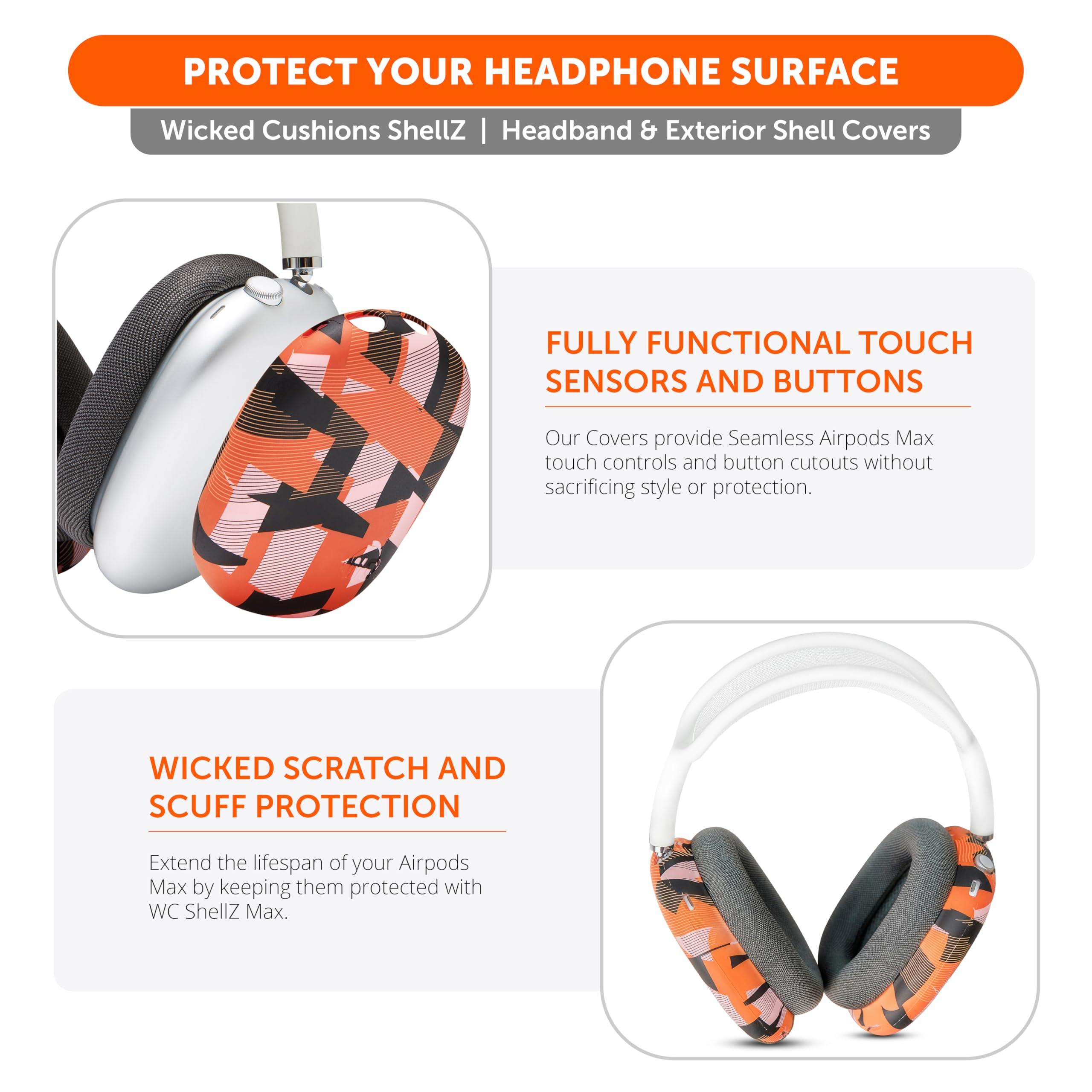 WC WC ShellZ Max - Protective Headphone Exterior Shell Covers for Airpods Max Made by Wicked Cushions | Made with Premium Silicone | Orange Prism