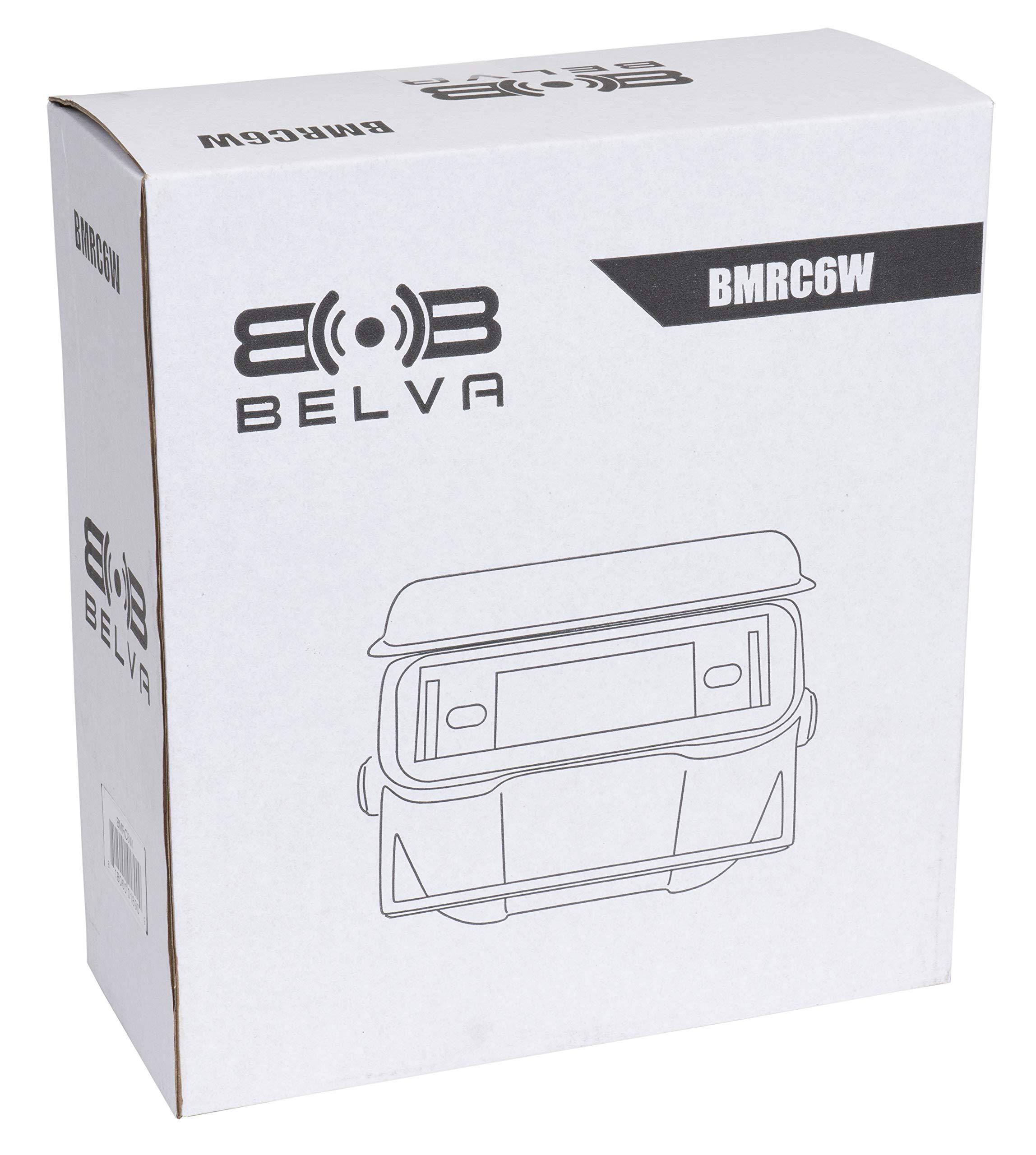 BELVA Belva BMRC6W White Fully Enclosed Marine Radio Cover/Radio Splash Guard for Deck or Overhead Installs, Water-Resistant with Flip-up Style