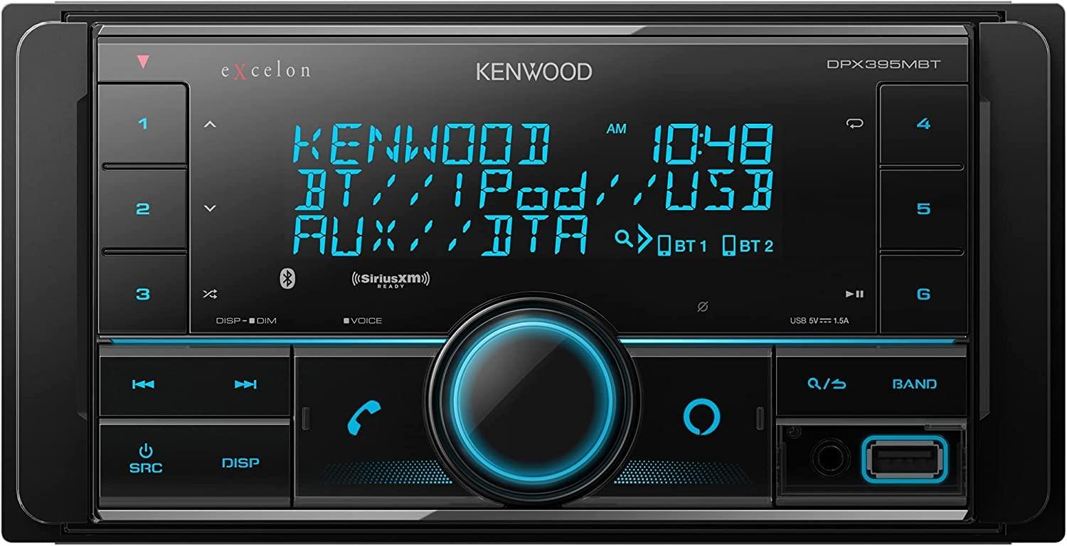 Kenwood KENWOOD DPX395MBT Double DIN in-Dash Digital Media Receiver with Bluetooth (Does not Play CDs), Mechless Car Stereo Receiver, Amazon Alexa Ready - Black, Plus SXV300V1 SiriusXM Tuner