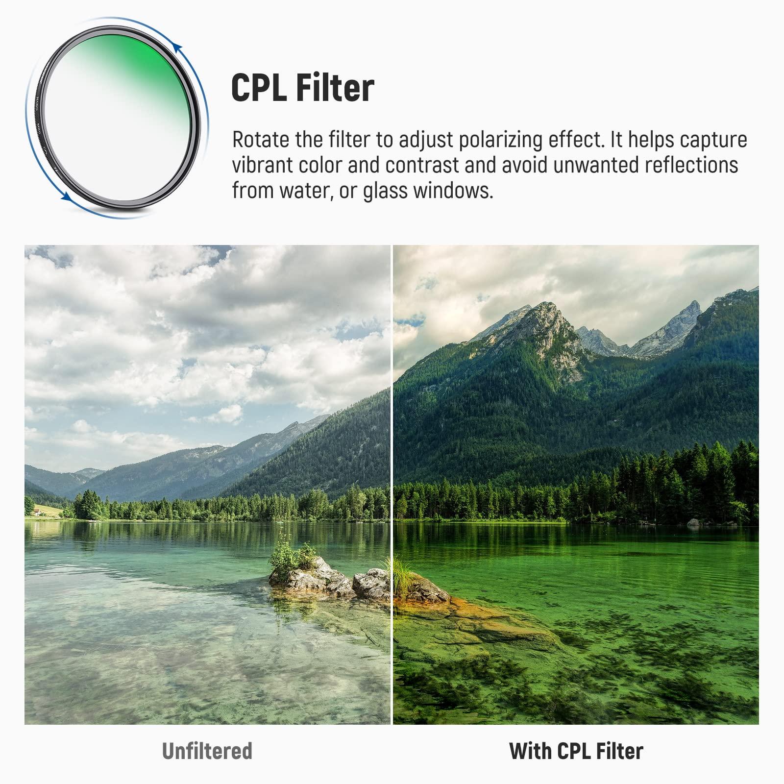 NEEWER NEEWER 72mm Lens Filter Kit ND8 ND64 CPL Filter Set, Neutral Density+Circular Polarizer Filter Kit with 30 Layers Nano Coating/HD Optical Glass/Water Repellent/Scratch Resistant/Ultra Slim/Filter Bag