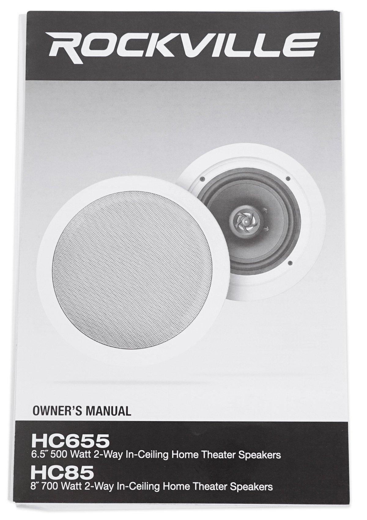 Rockville Rockville Pair HC85 8\" Inch 700 Watt in-Ceiling Home Theater Speakers 8 Ohm, White