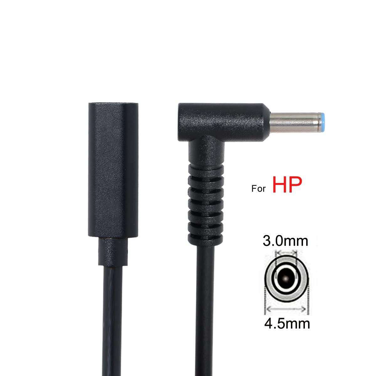 cablecc cablecc Type C USB-C Female Input to DC 4.5x3.0mm Power PD Charge Cable fit for HP Laptop 18-20V