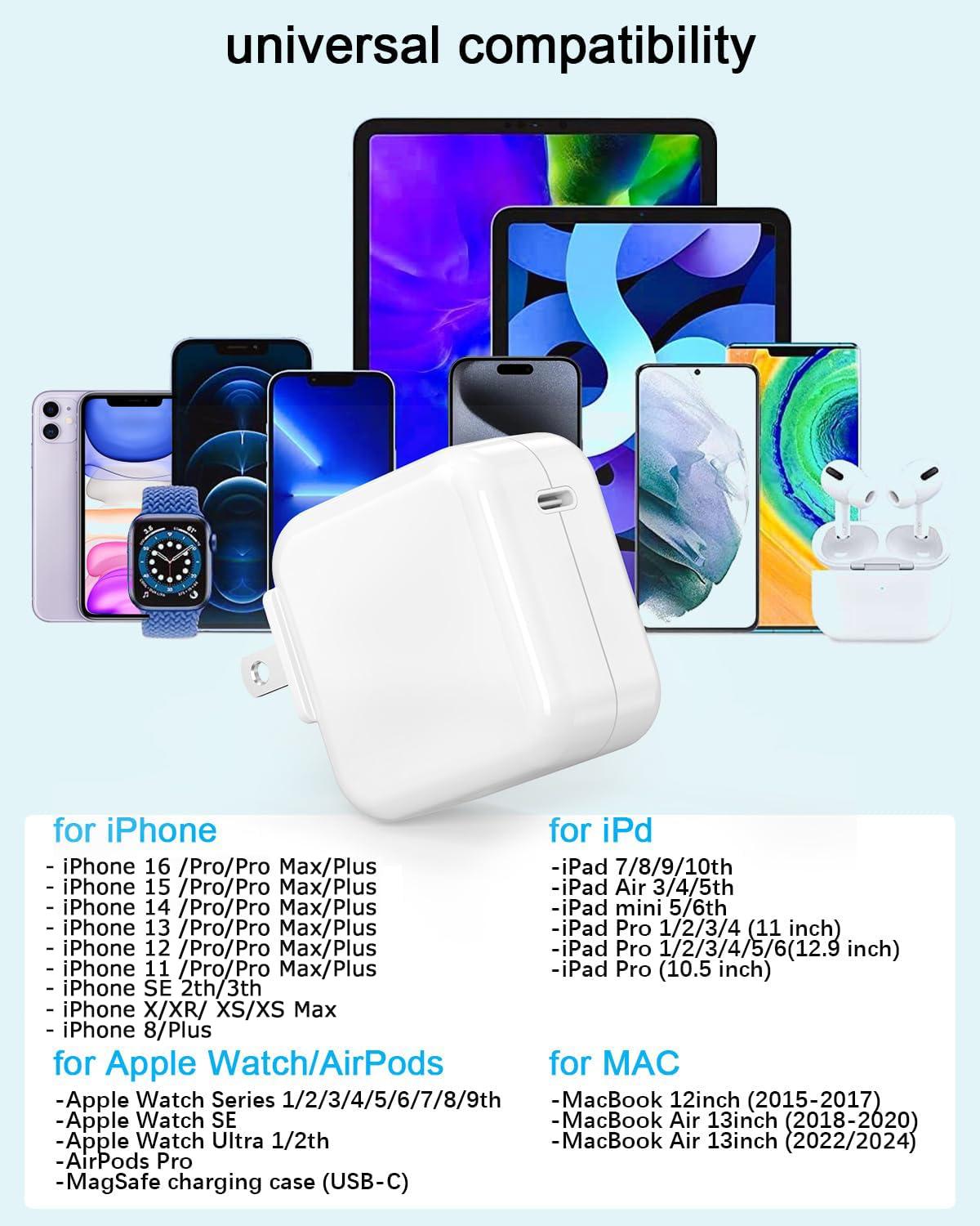 UCCRIE Mac Book Air Charger - 30W USB C Charger Block PD 3.0 Fast Charging Power Adapter Plug for MacBook Pro/Air,ipad Pro/Air/mini, iPhone 15 14 13 12 /Pro/Pro Max/Plus/Mini,SE/XR/XS/X and All USB C Device