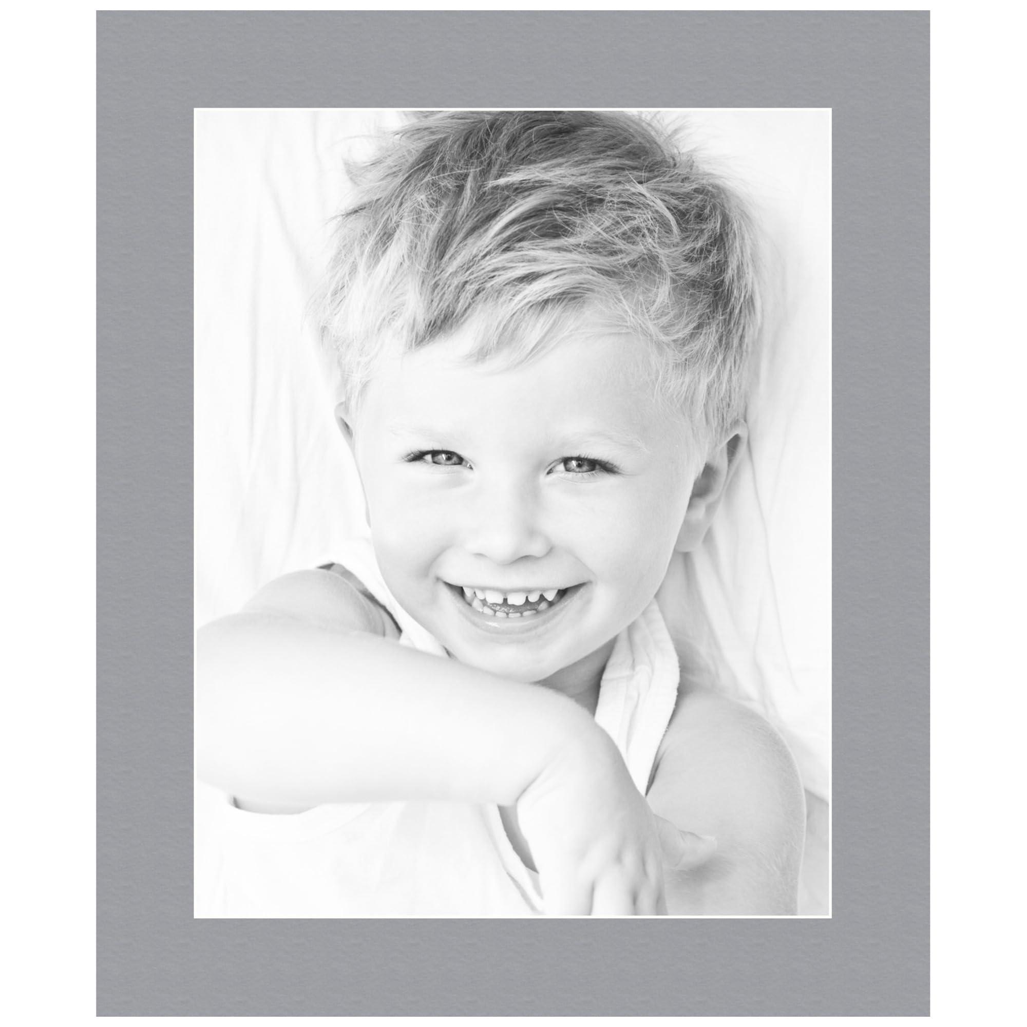 ArtToFrames 11x14 Silver/Silver Custom Mat for Picture Frame with 7x10 Opening Size (Mat Only, Frame NOT Included) - 2 Pack