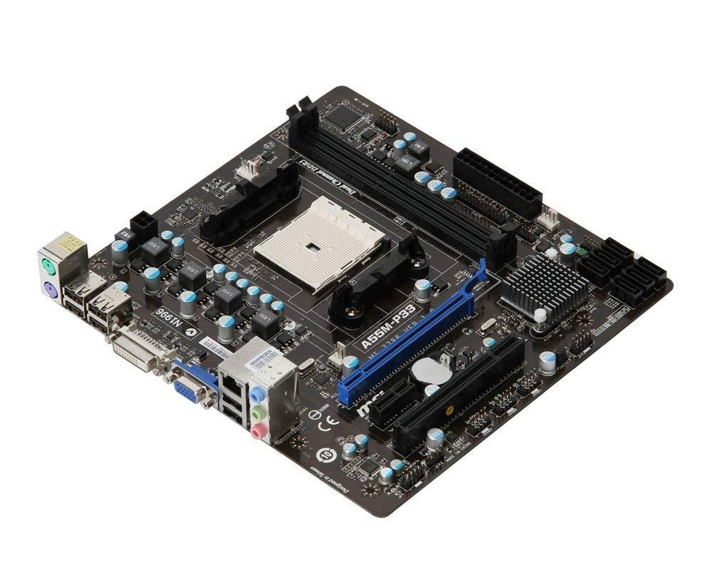 MSI MSI A55M-P33 FM1 AMD A55 Micro ATX AMD Motherboard (Renewed)