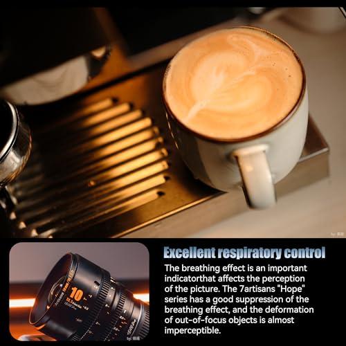 7artisans 7artisans 10mm T2.1 Hope Series Professional Cine Lens S35 Frame Mirrorless Cameras Lens Compatible for Macro 4/3 Mount,MFT Mount/LUMIX GH5LL/LUMIX GH5S/Z CAM/LUMIX GH6/BMPCC4K/DC-BGH1(Black)