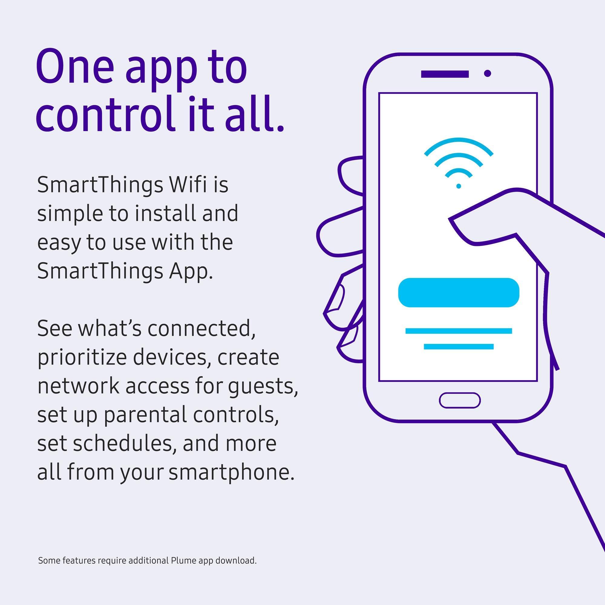 SAMSUNG Samsung SmartThings WIFI Mesh Router Range Extender SmartThings Hub Functionality Whole-Home WIFI Coverage (Renewed)