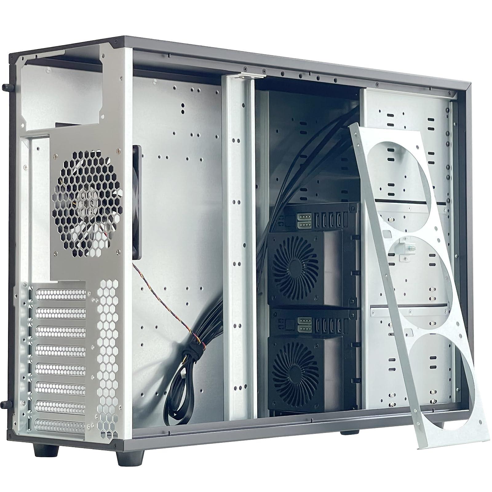 DirectNine Basics DirectNine Basics ZhenLoong 8 bay hot-swap hard drive full tower NAS computer case ITX MATX ATX EATX server GPU Graphic workstation chassis with SATA3.0 backplane, Loong1