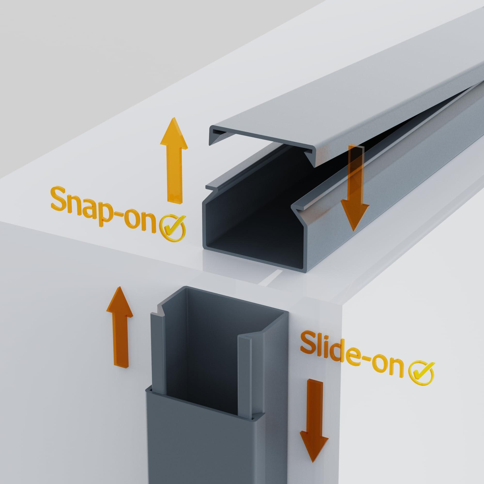 EVZA Ethernet Cable Cover Cord Hider - 315in One-Cord Covers for Wires on Wall, Hide Wires Along Wall, Baby Proof Cable Raceway, Electrical Cord Management, Wire Conduit, Hide Extension Cord, Wire Molding