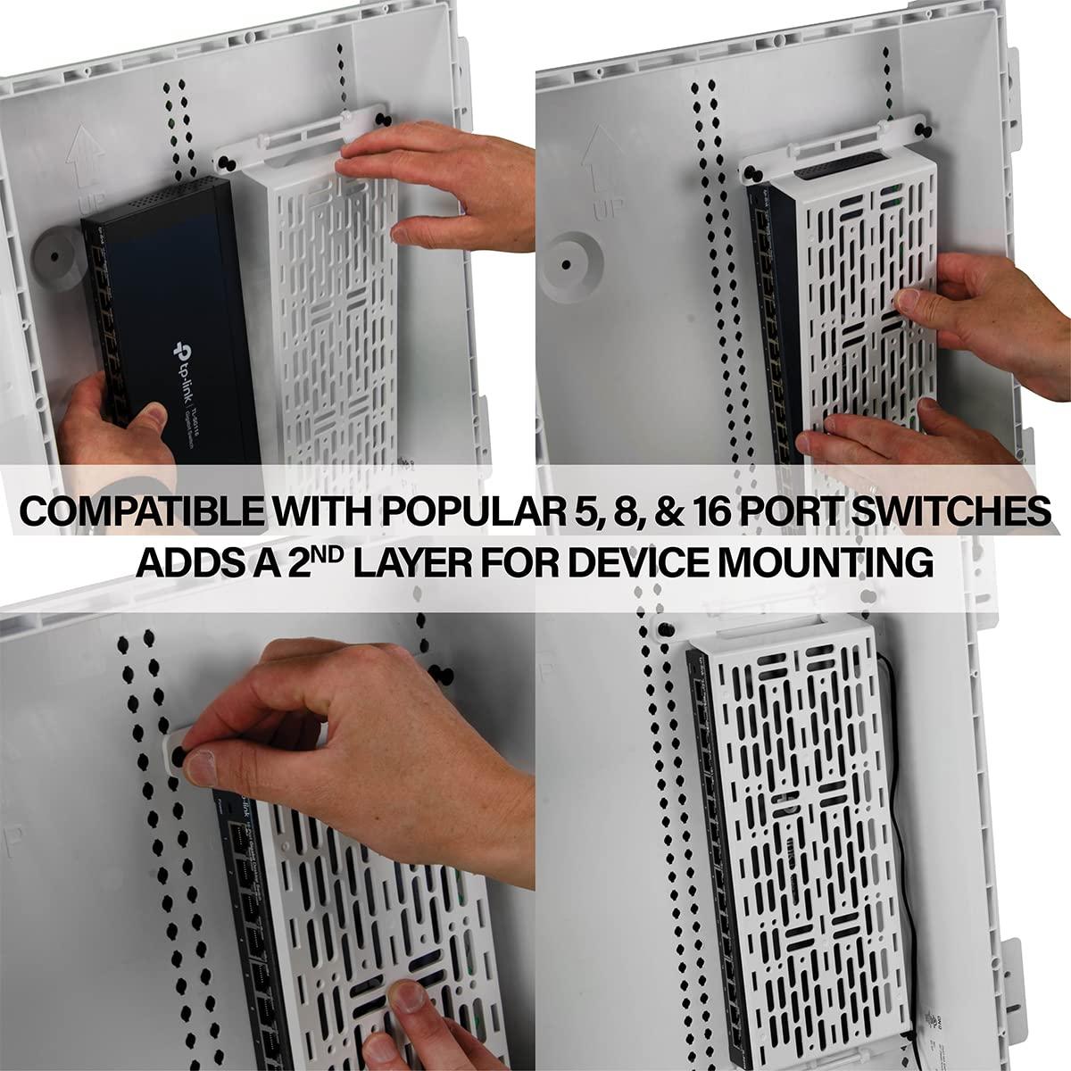 On-Q Legrand - OnQ 17 Inch Media Enclosure and On-Q AC1050-EMK Mounting Plate