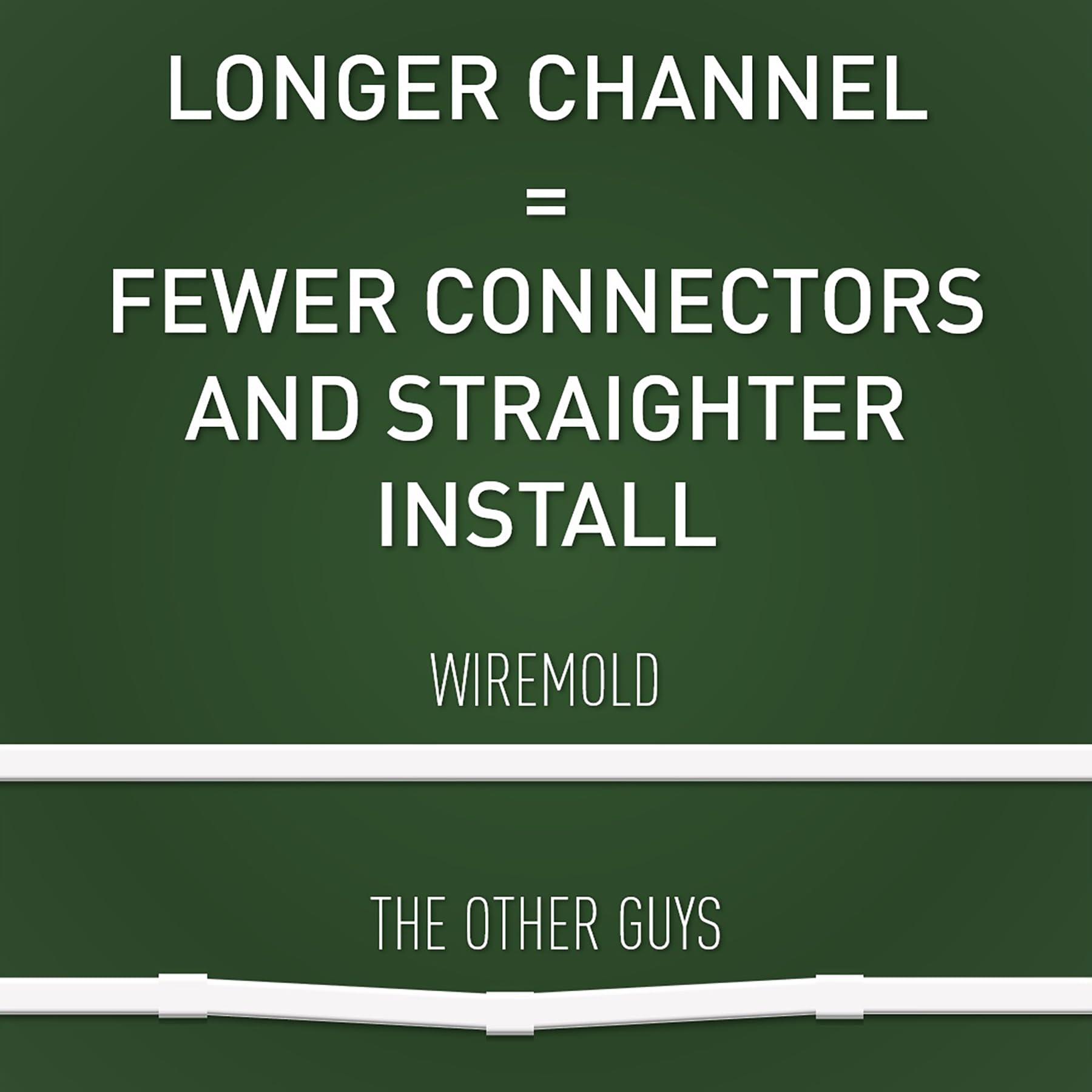 Legrand - Wiremold Legrand - Wiremold Cord Cover, White Cord Hider for Wall Mount TV, Sortable 5 Foot (60 Inches) Cord Cover Floor or Cord Cover Wall to Hide TV Cords for Wall Mount TV, C50