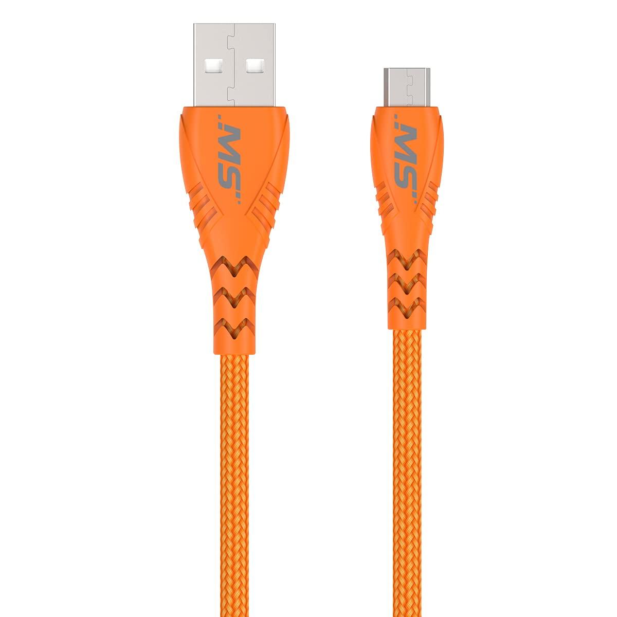 Mobile Spec Mobile Spec MB06714 10 Foot Micro to USB Hi-Visability Charge and Sync Cable - Orange
