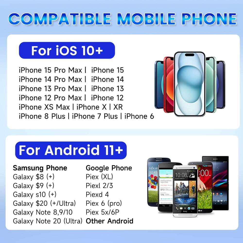 Carlinkit CarlinKit CarPlay Box Streaming Device for Car YouTube, TikTok, Netflix CarPlay Adapter | Convert Wired to Wireless CarPlay & Android Auto | Android 13.0, 8-Core, 8GB+128GB, SM6225, Blue