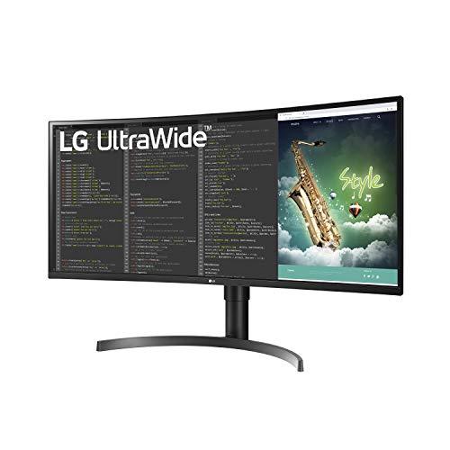 LG LG 35WN75C-B UltraWide Monitor 35” QHD (3440 x 1440) Curved Display, sRGB 99% Color Gamut, HDR 10, USB-Type C, AMD FreeSync, 3-Side Virtually Borderless Design - Black