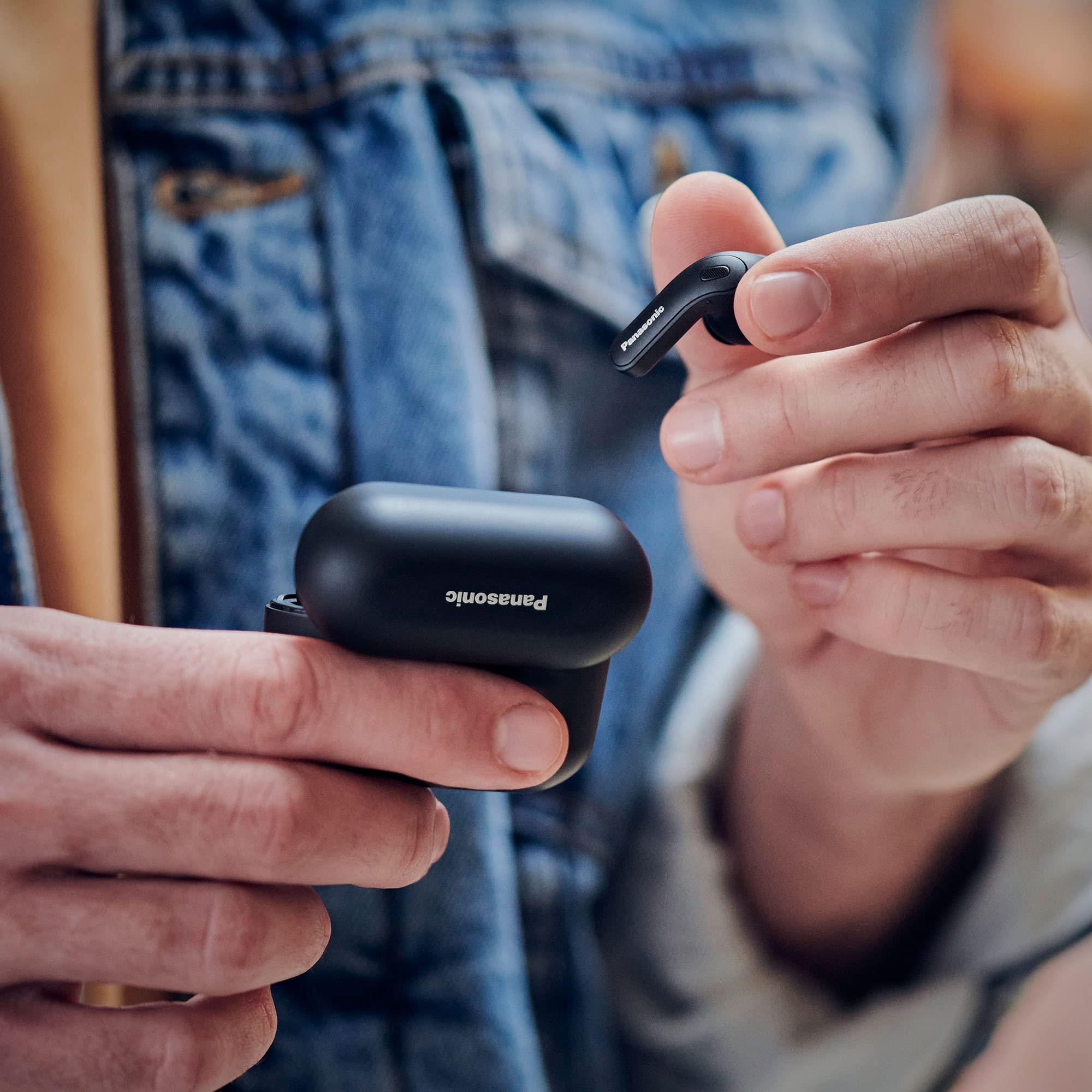 Panasonic Panasonic ErgoFit True Wireless Earbuds with Noise Cancelling, in Ear Headphones with XBS Powerful Bass, Bluetooth 5.3, Charging Case - RZ-B310W