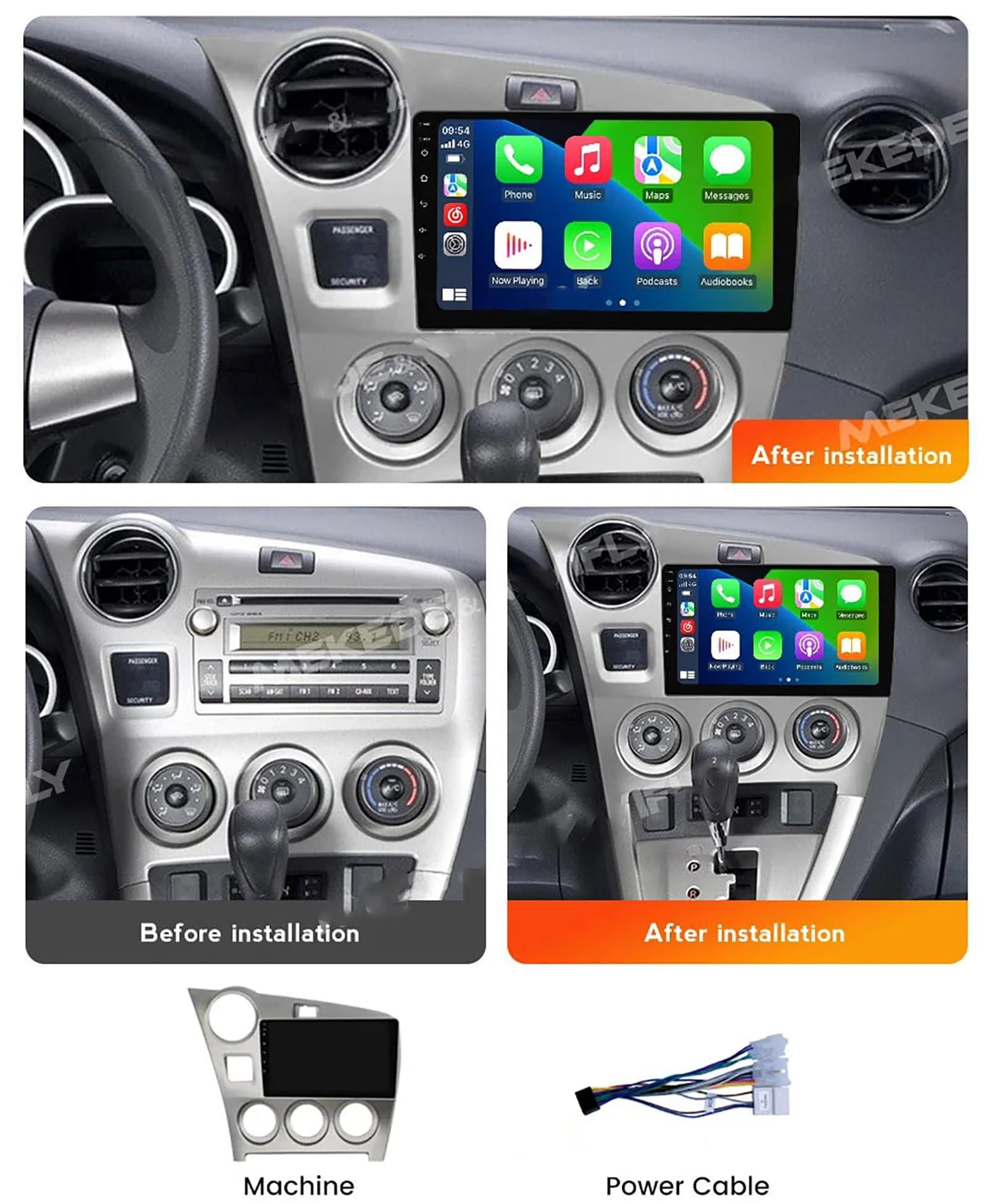 CARUENT Android 12 Car Stereo Radio for Toyota Matrix 2009-2014, 9 Inch Touchscreen MP5 Player Head Unit with GPS Navigation Wifi Bluetooth FM/RDS Radio SWC+Backup Camera,M100cp/1+32g