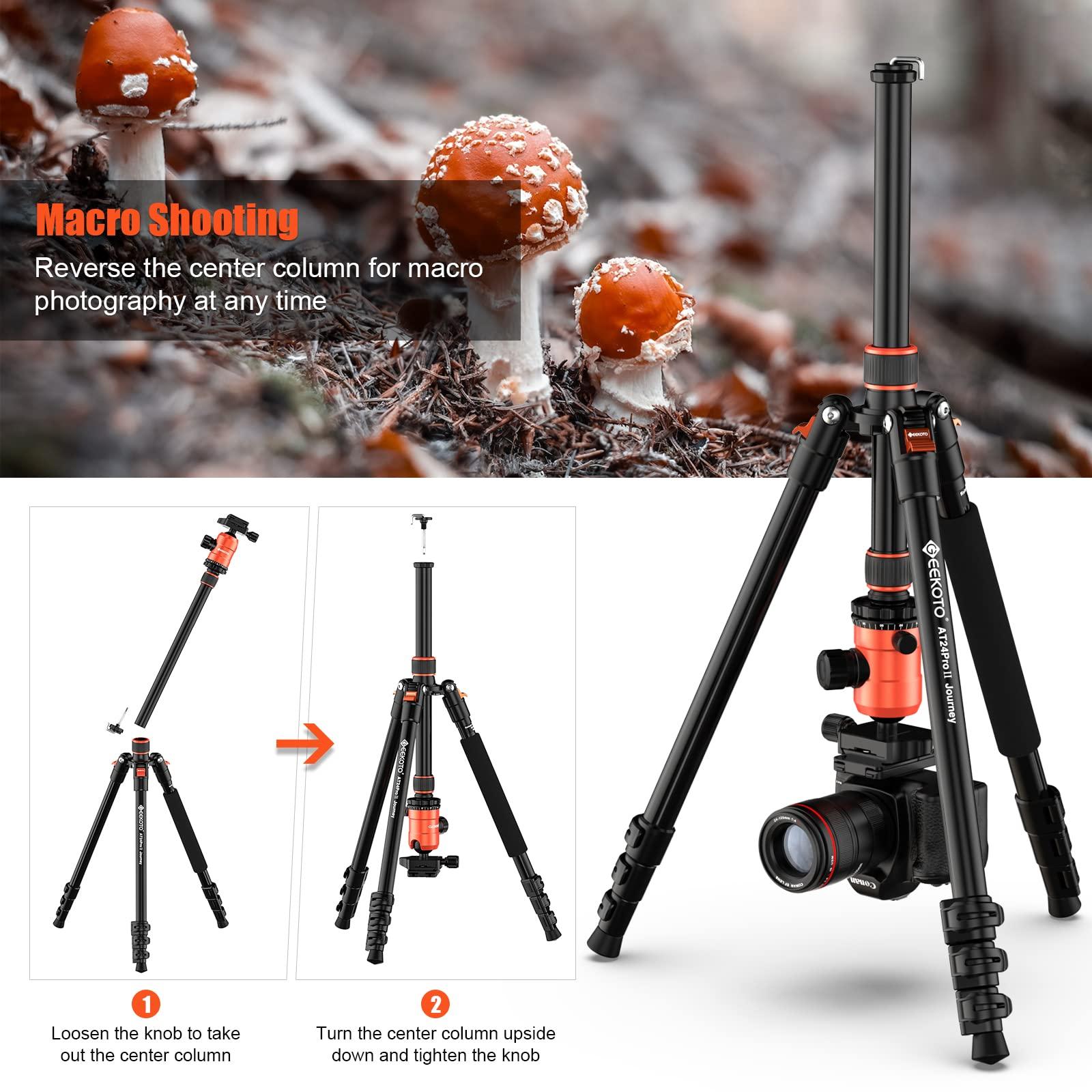 GEEKOTO [Upgrade Version] GEEKOTO 77'' Tripod, Aluminum Camera Tripod Monopod, Foldable DSLR Tripod for Travel, Compact Tripod with 360 Panorama Ball Head Quick Release Plate for Travel and Work