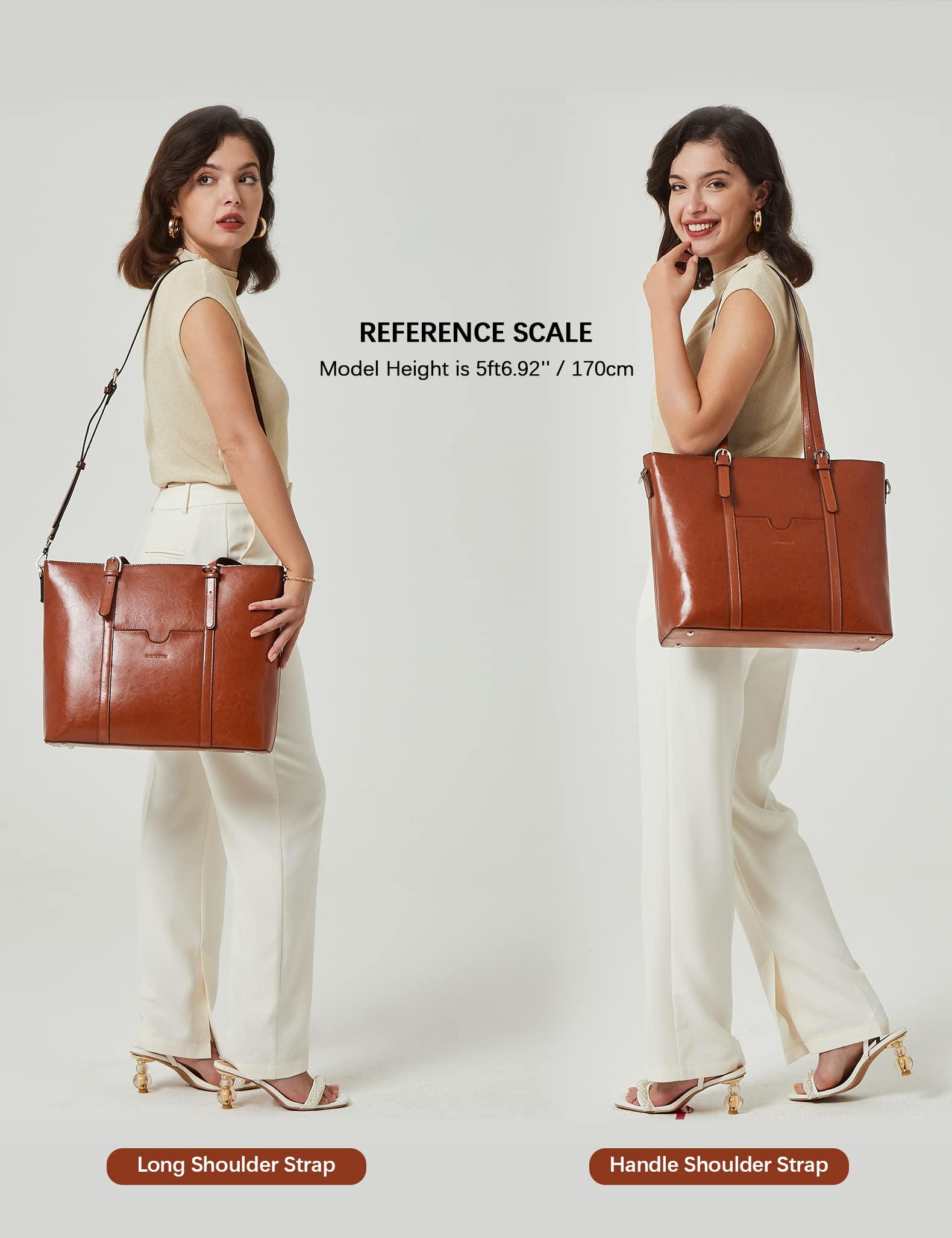 BOSTANTEN BOSTANTEN Womens Leather Laptop Tote & Womens Leather Wallets