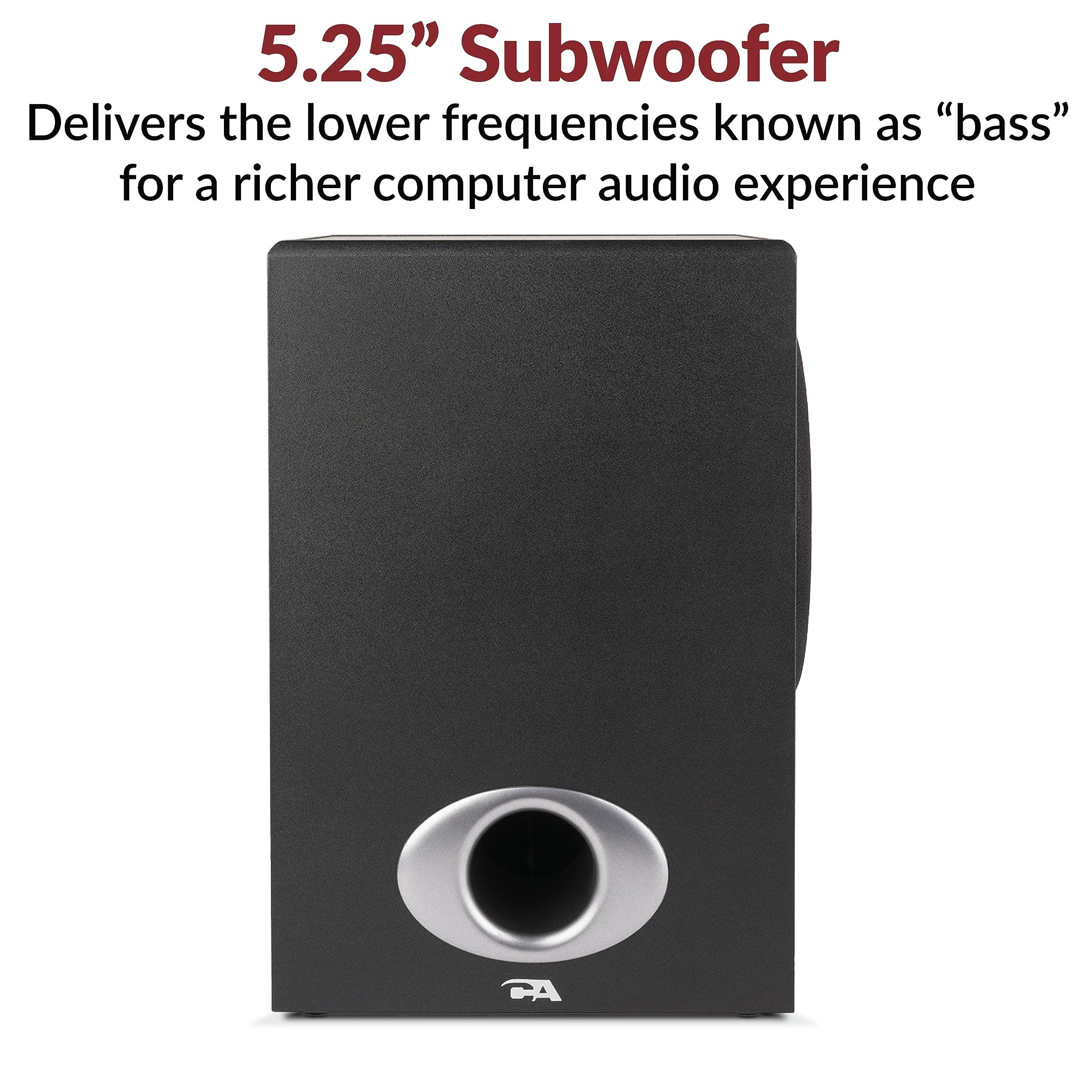 Cyber Acoustics Cyber Acoustics CA-3810 2.1 Multimedia Speaker System with Subwoofer, 80 Watts Peak Power, Strong Bass, Perfect for Music, Movies, and Games