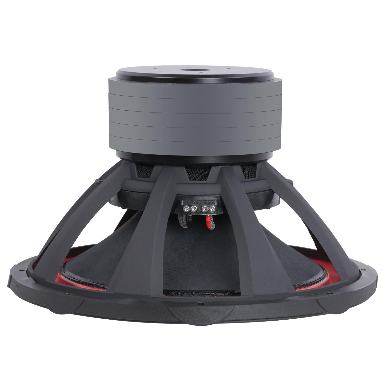 Audiopipe Audiopipe 18" Quad Stack Composite Cone Subwoofer (TXX-BDC-V-18), Superior Performance, 3800W, 5 Magnets, BASV Voice Coil, Aluminum Basket, Multi-Connect, Non-Press Paper Cone, 2 * 4 Ohms