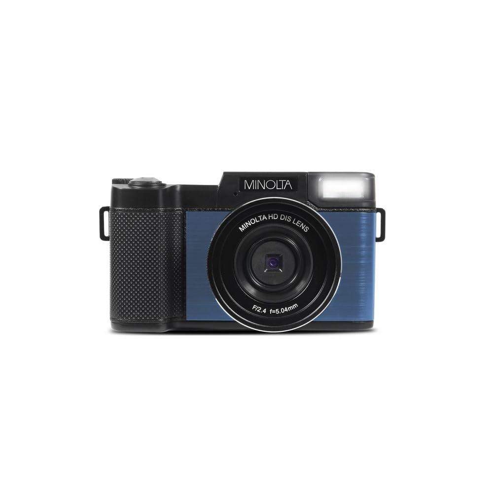 Minolta Minolta 30MP Digital Camera 2.7K Ultra HD Video, 3-inch 180 LCD Screen, Face Detection, Anti-Shake, 9 Scene Modes, Photo Burst, Panorama, CMOS Sensor, 32GB Card (Blue)