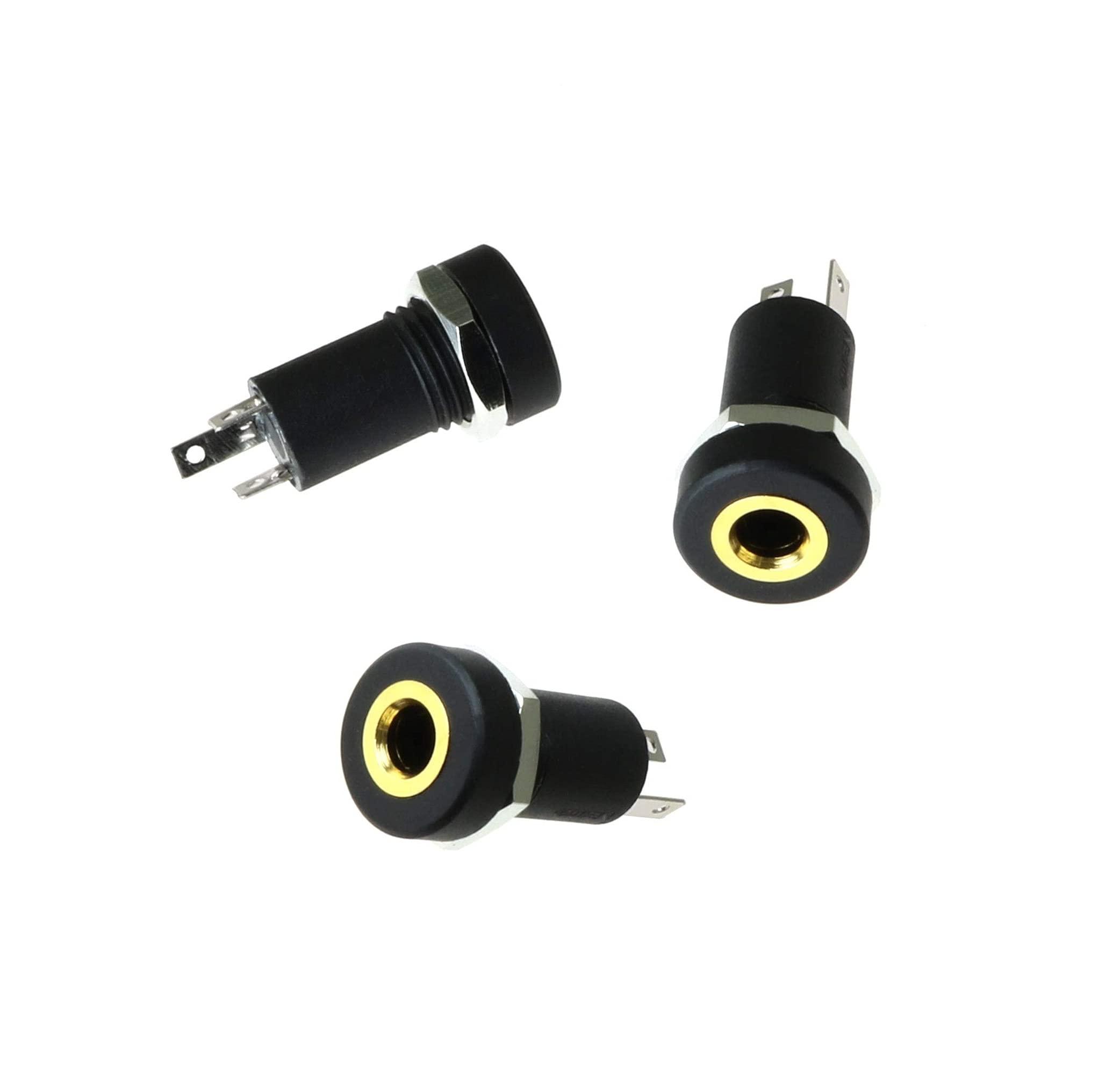 Longdex Longdex 3.5mm Stereo Panel Mount Jack 3PCS 3.5mm 1/8Inch Mini Female Stereo Panel Mount Solder Headphone Socket Connector