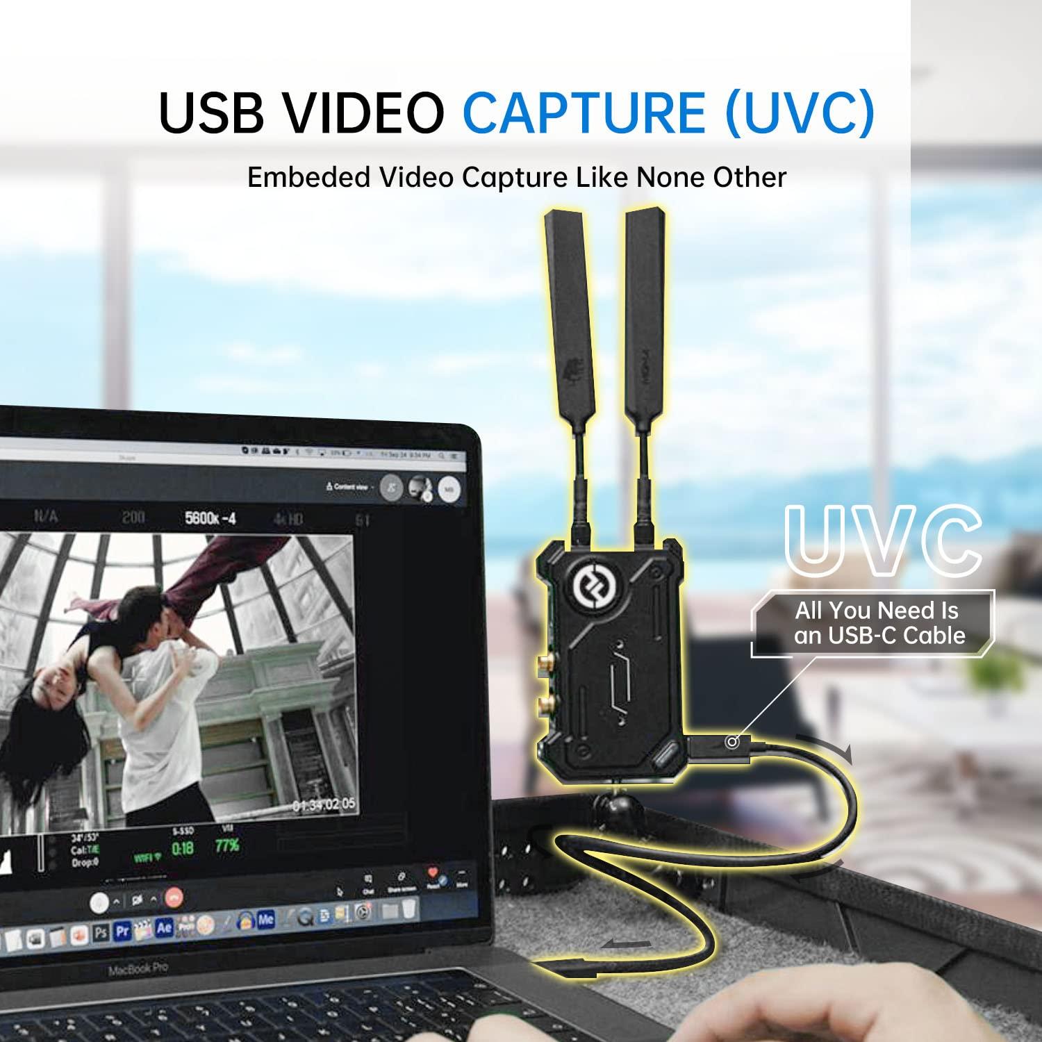 HollyView Cosmo C1 Wireless HDMI/SDI Video Transmission System, 40ms Latency 1000ft Range 1080P 5G USB Direct Live Stream