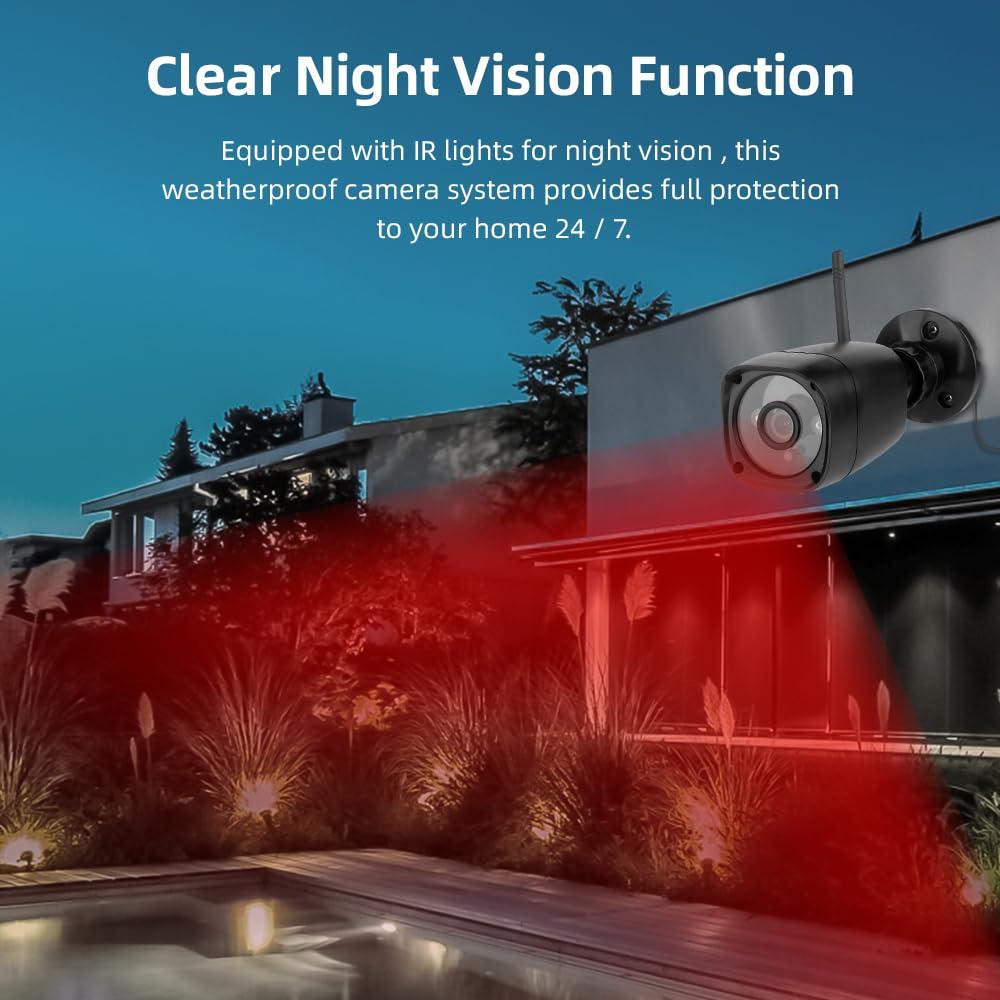 Andoer Andoer Wireless Security Camera DVR System with 720P Camera and 7 Inch LCD Monitor Manual/Loop Video Recording Photo Night Vision 30M Transmission Range for Home Office Warehouse Shopping Mall