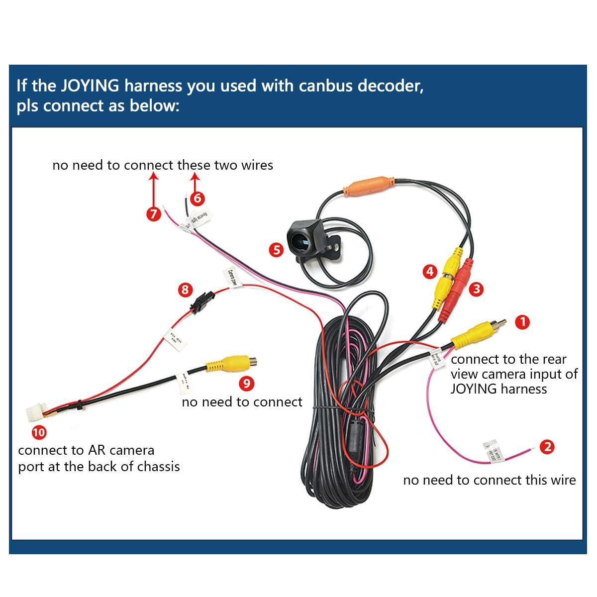 JOYING Joying Backup Camera 1080P Rear Camera for Car Rear View Camera Ultra HD Waterproof Reverse Camera 2 megapixels 125 Wide with Night Vision, WDR, IP68K Level Waterproof(AR-R)