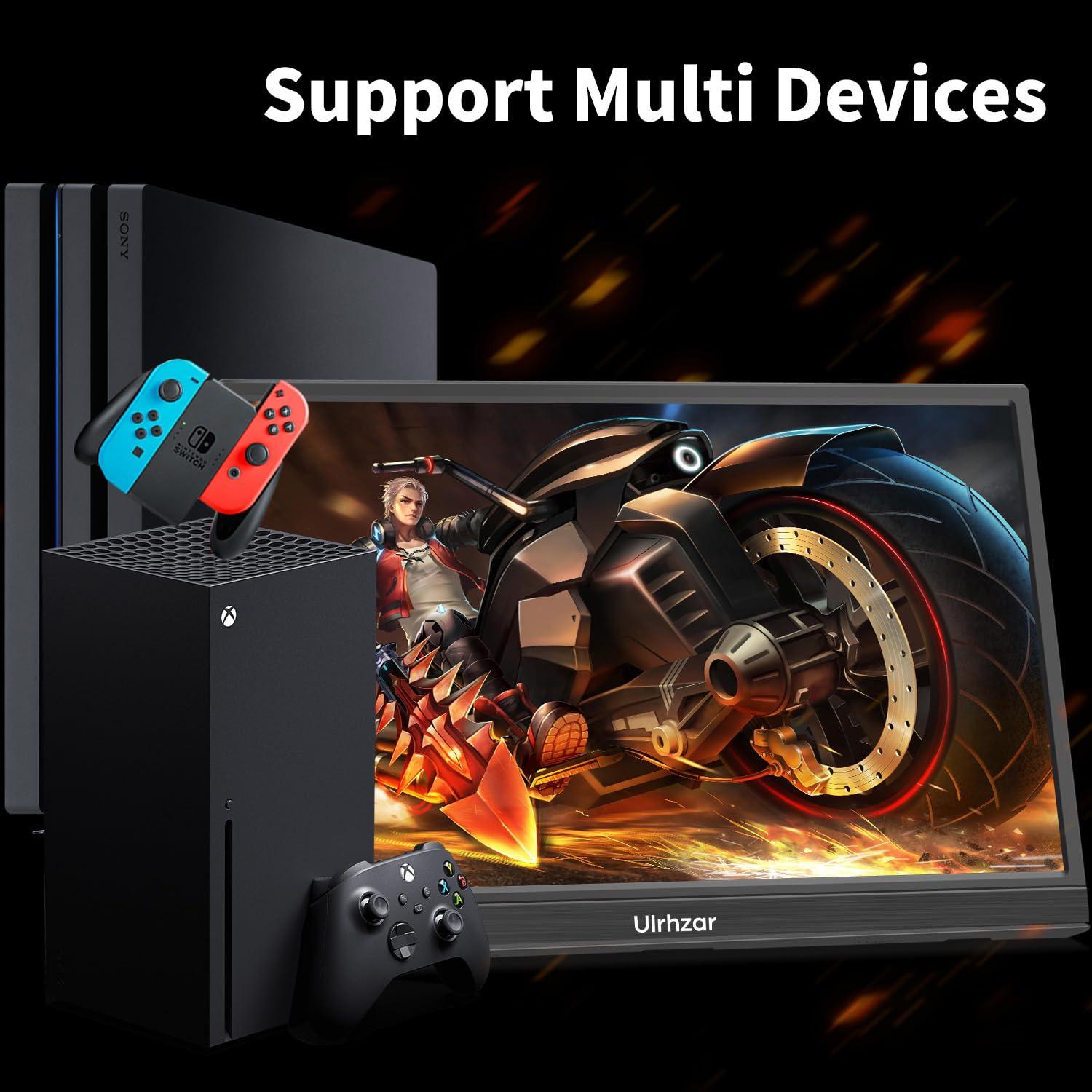 Ulrhzar Touchscreen Monitor 14 Inch, Portable Monitor 1920x1080 60Hz IPS Panel with USB C HDMI Input for PC/Phone/Xbox/Switch/PS4/Raspberry pi, Laptop Monitor Built in Dual Speakers for Travel, Vesa, Tiltable