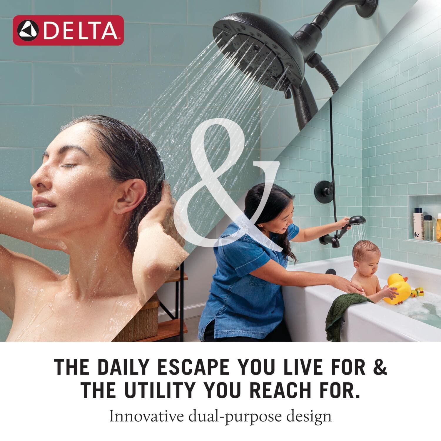 DELTA FAUCET DELTA 58569-SS-PK Spray Hand Head Combo Kit in Stainless In2ition 5-Setting Two-in-One Shower, 1.75 GPM Water Flow