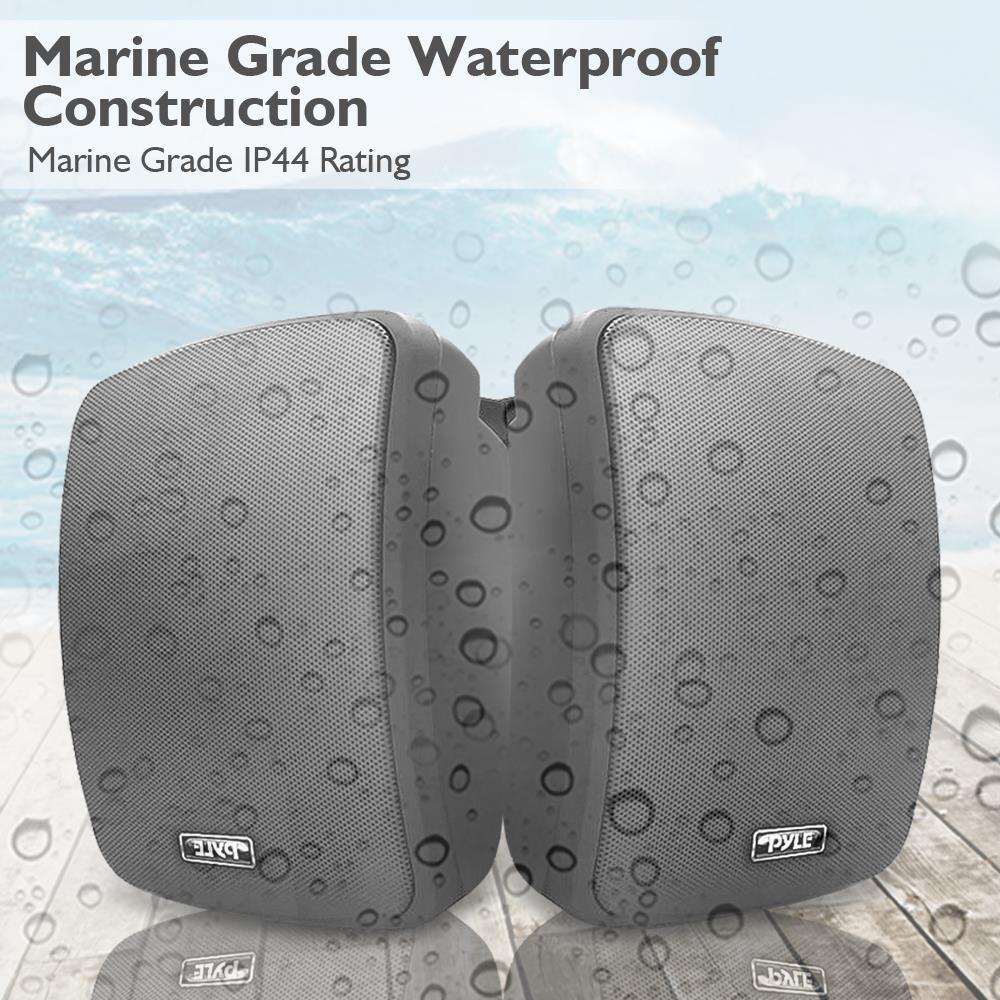 Pyle Pyle Outdoor Waterproof Wireless Bluetooth Speaker - 6.5 Inch Pair 2-Way Weatherproof Wall/Ceiling Mounted Dual Speakers w/Heavy Duty Grill, Universal Mount, Patio, Indoor Use PDWR64BTB (Black)