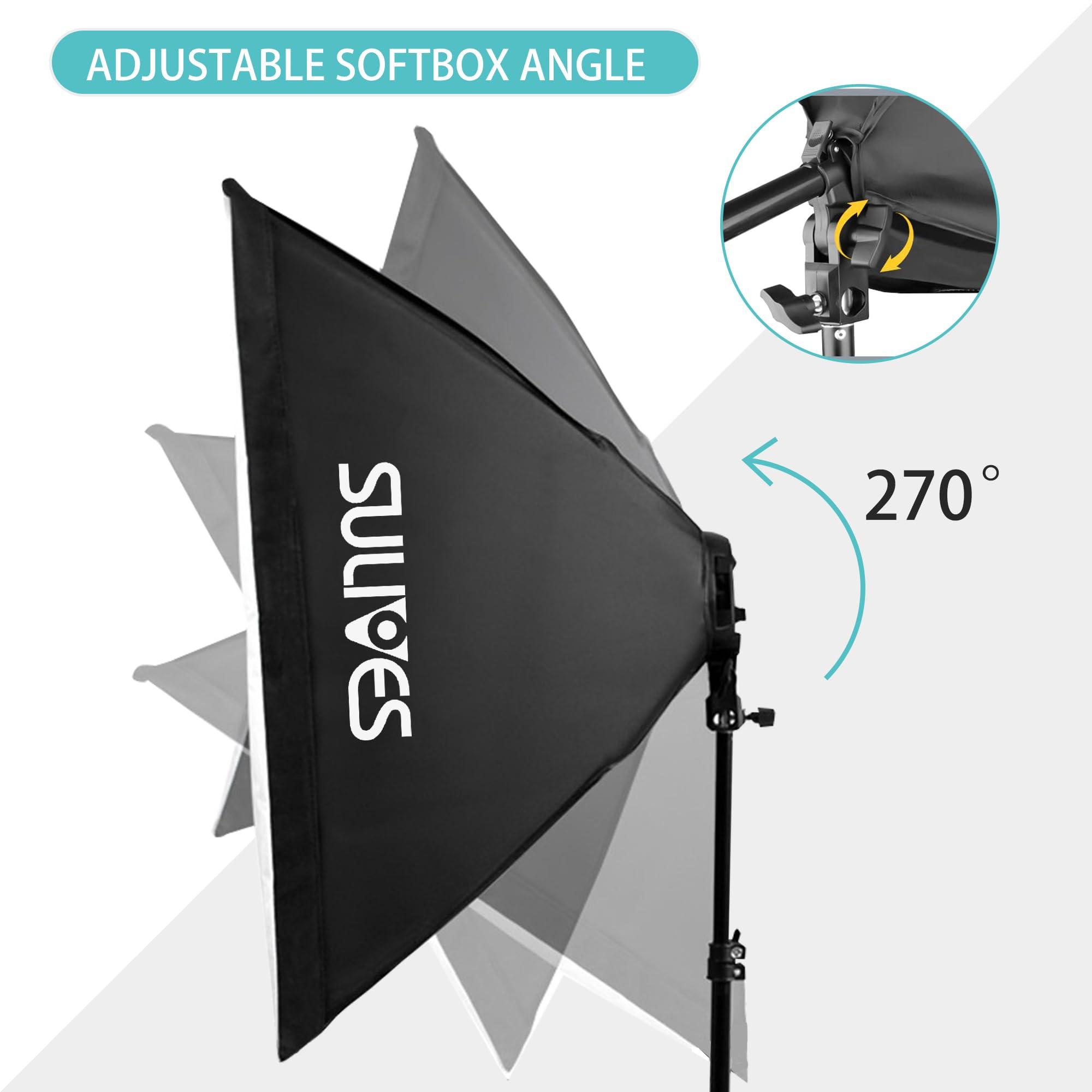 Sumajuc Photography Lighting Softboxes Kit with 8.5x10ft Backdrop Stands,5 Tripod Stands Lighting Soft Box with 3 ColorBackground Screen,Continuous Lighting, Photo Studio Equipment for Video Shoot