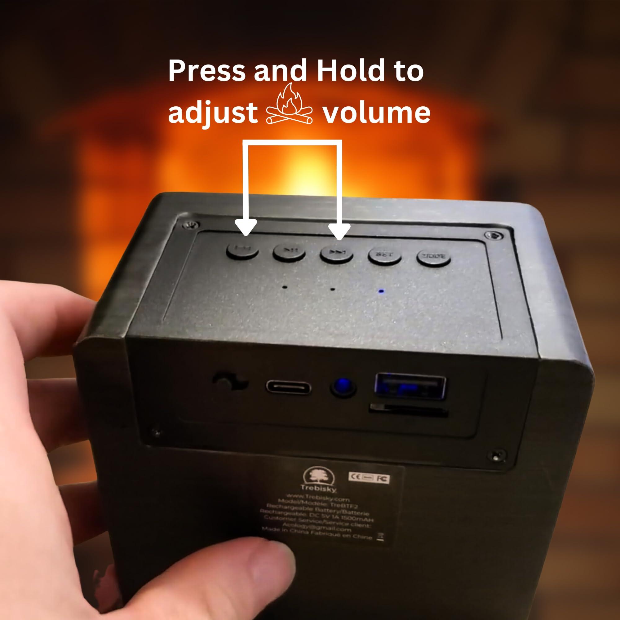 Trebisky Trebisky Fire Crackler Sound System Comfort Crackling Sound Effect Maker Rechargeable Portable Bluetooth Speaker for Electric Gas Fireplace Soothing White Noise Machine (Gen 2)