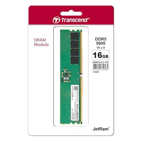 Transcend Transcend 16GB DDR5 5600 U-DIMM 1Rx8 1.1V, RAM, Desktop Memory Module - JM5600ALE-16G