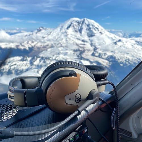 LIGHTSPEED Lightspeed Delta Zulu ANR Aviation Headset - Premium Noise Canceling Bluetooth Headset for Pilots with Built-in Carbon Monoxide Monitoring and Personalized EQ (Panel Power 6-Pin Plug)