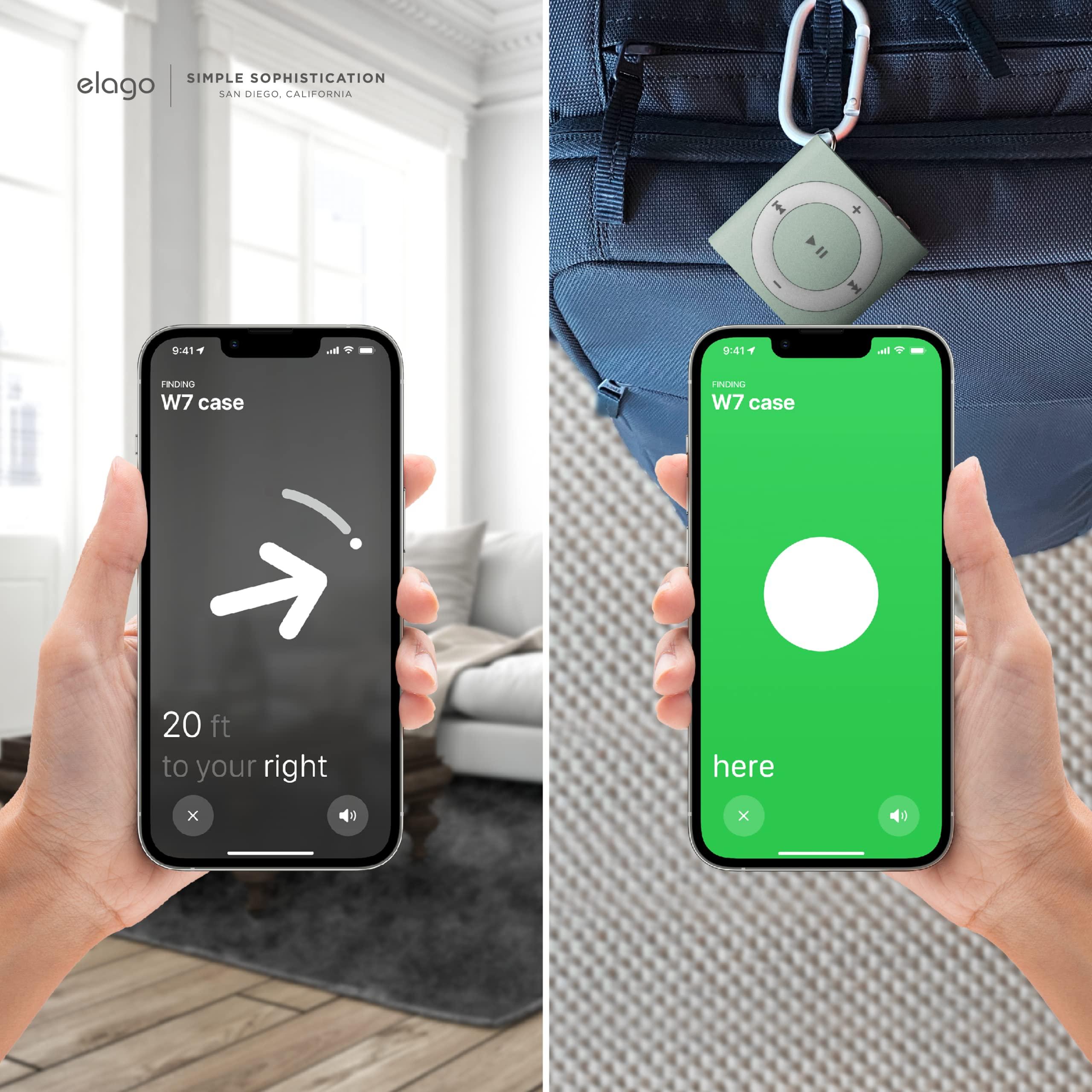 elago elago Shuffle Case Compatible with Apple AirTags Case [Mint] - Designed for Air Tag Drop Protection, Classic Retro MP3 Player Design(Track Dogs, Keys, Backpacks, Purses) Tracking Tag Not Included