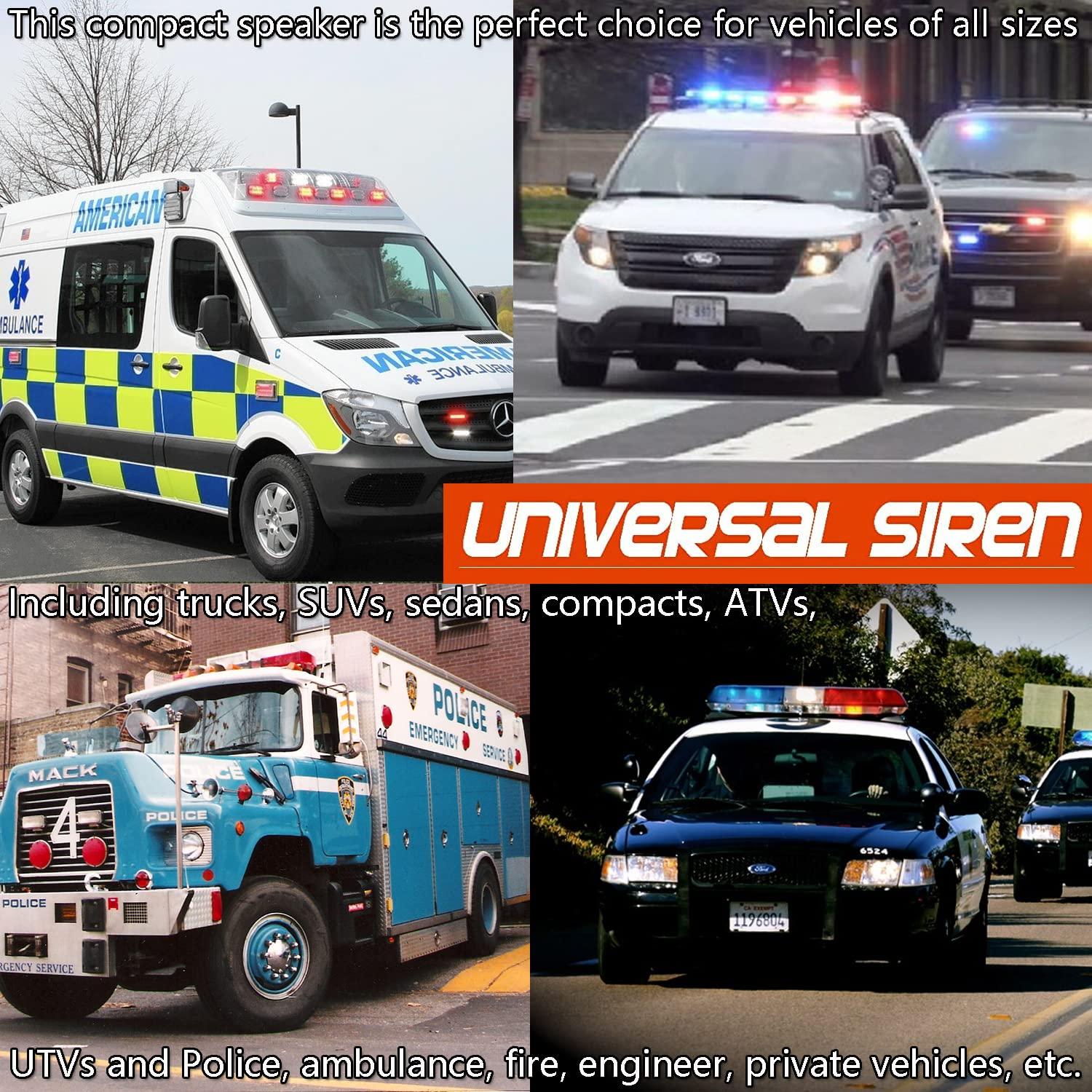 banhao 12V Pa System for Vehicles, Police Siren Vehicle Pa Speaker, Ambulance Car Siren 8 Tones 130DB 200 Watt, Heavy Duty Handheld Microphone, Emergency Siren for Car Truck Vehicles