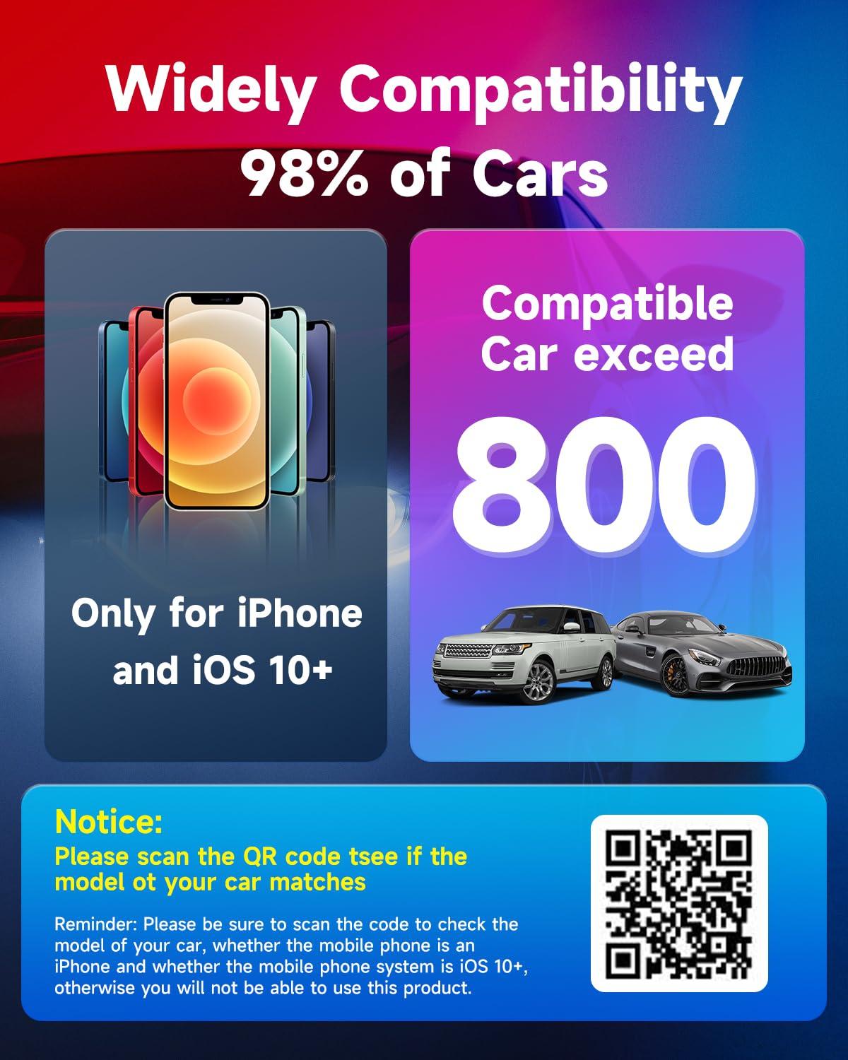 Carlinkit Carlinkit 3.0 Wireless CarPlay Adapter USB for Factory Wired CarPlay Cars (Model Year: 2015 to 2025), Wireless CarPlay Dongle Convert Wired to Wireless CarPlay