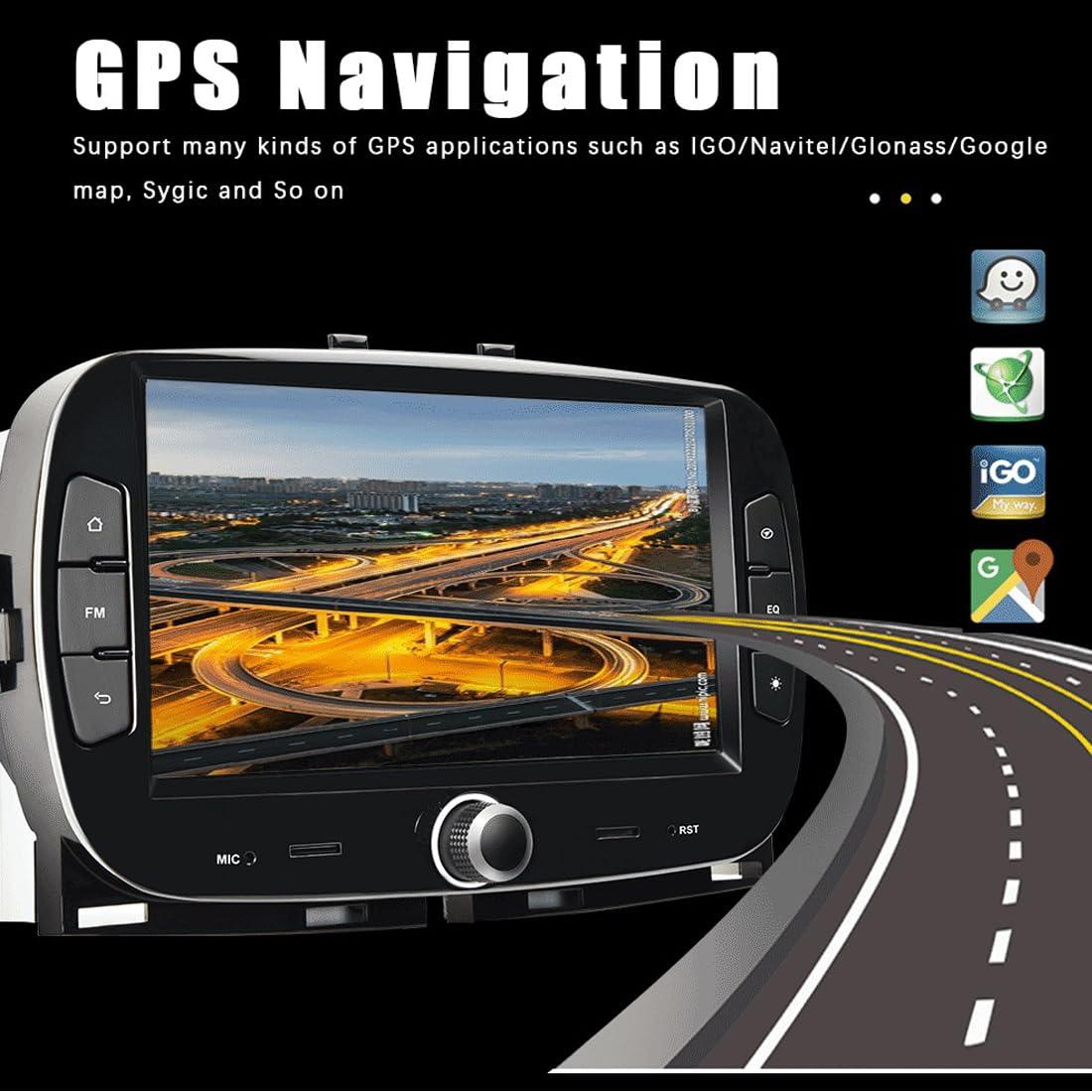 WEPARTICULAR Wireless Carplay Android Auto Car Stereo Compatible for Fiat 500 2016-2019 2Din 7'' Touch Screen 2+32G Android Car Radio Multimedia Player with RDS FM Mirror Link GPS WiFi BT DVR