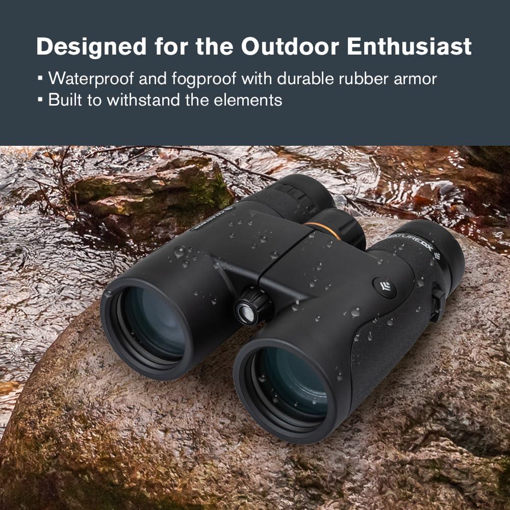 Celestron Celestron - Nature DX 8x42 Binoculars Ideal for Birding and Outdoors 42mm Objective Lenses Wide 7.4 Field of View BaK-4 Prisms Fully Multi-Coated Waterproof and Fogproof