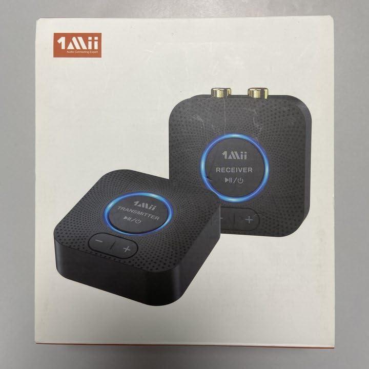 1Mii 1Mii 2.4GHz Wireless Audio Transmitter Receiver Set for TV, 260Ft/80M Long Range 25ms Low Latency with AUX RCA in/Out,Wireless Audio Adapter for TV PC Powered Speaker Amplifier Soundbar