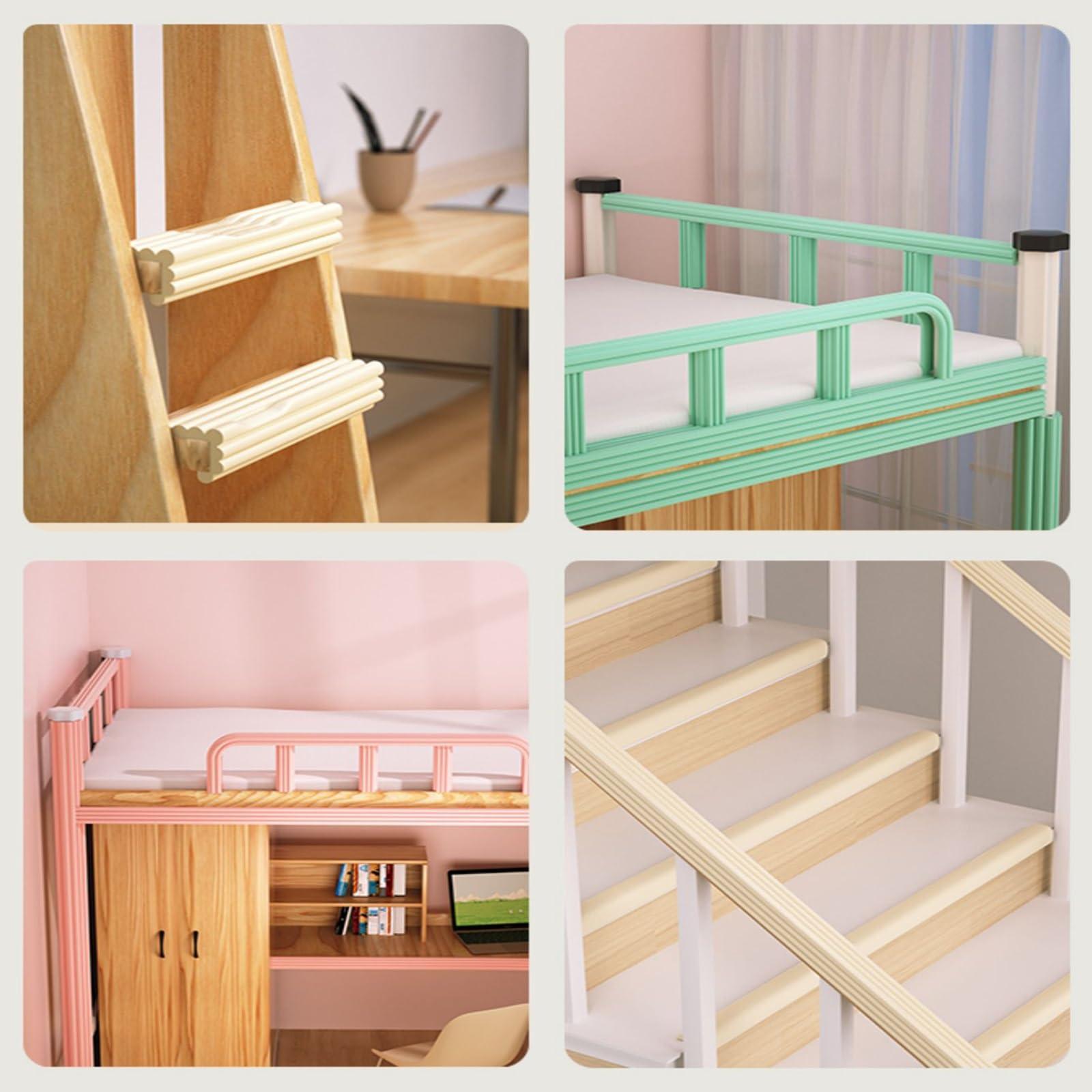 KIROJA Soft Bunk Bed Ladder Cover Foam Padding, Self-stick Table Edge Protector Strips Extra-Wide, Dormitory Traction Treads Stair Steps Pads Furniture Corner Safety Bumpers ( Color : Light Green , Size : 20